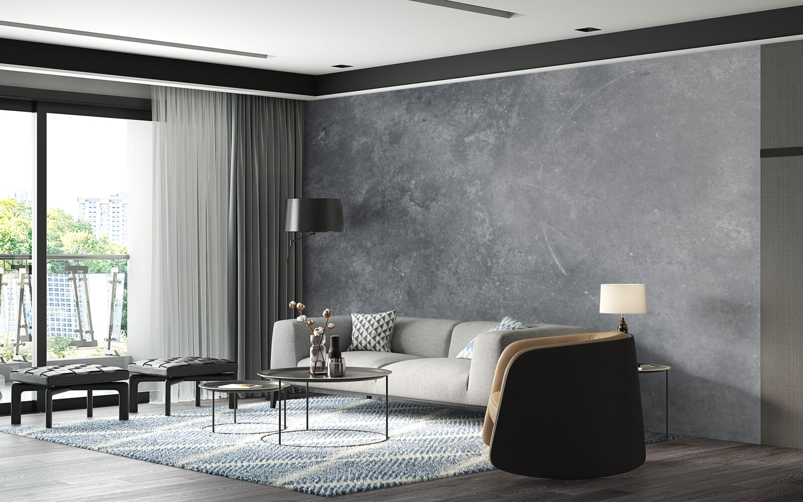 Fotobehang grijs vlak