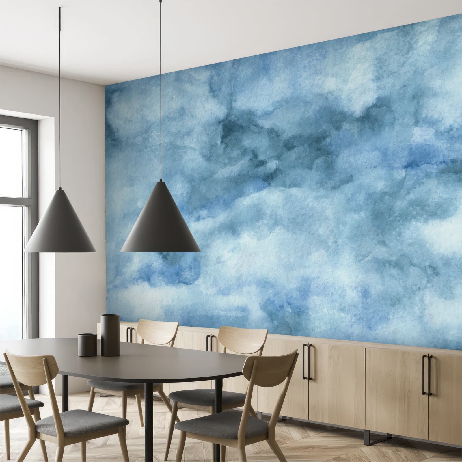 Fotobehang vage nevel van wolken