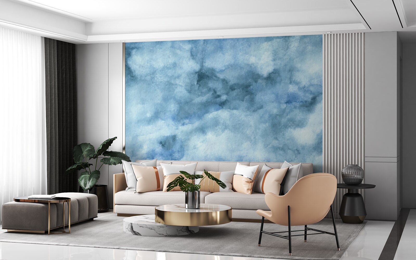 Fotobehang vage nevel van wolken