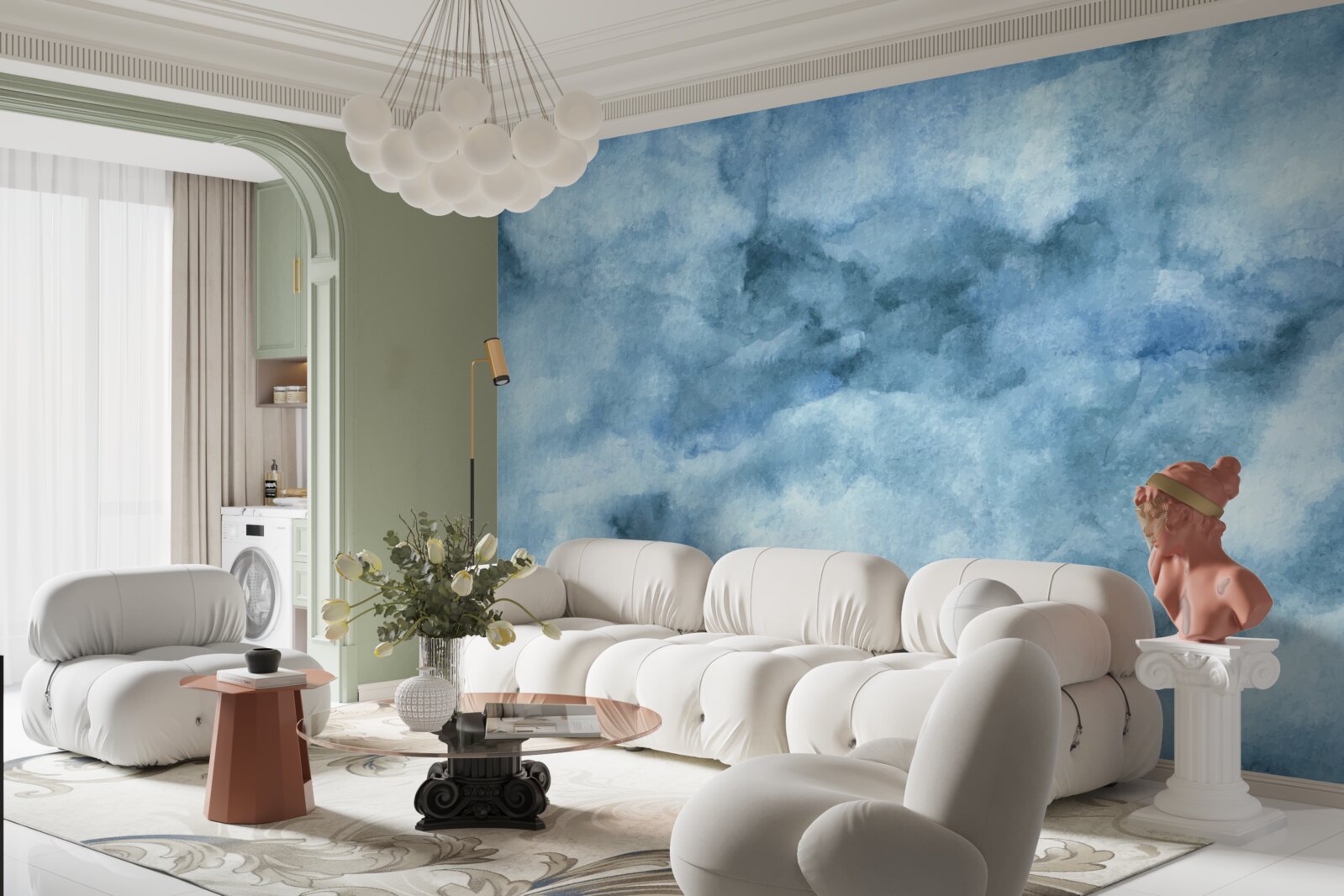 Fotobehang vage nevel van wolken