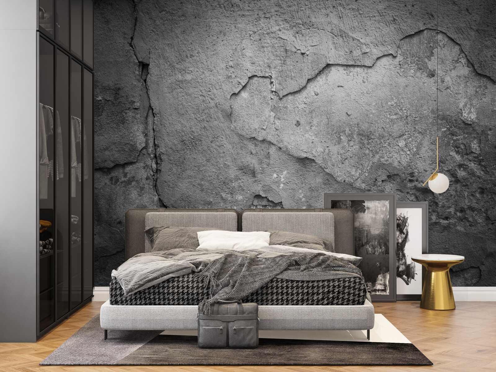 Fotobehang oude afbrokkelende barrière