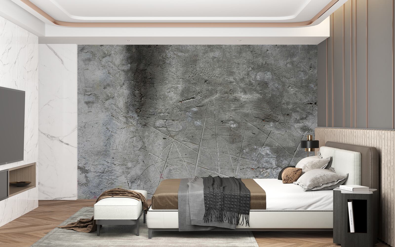 Fotobehang achtergrond met een vuile grijze tint