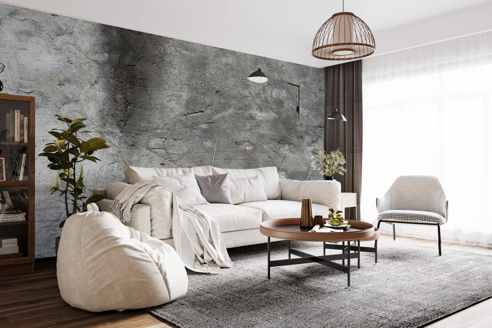 Fotobehang achtergrond met een vuile grijze tint