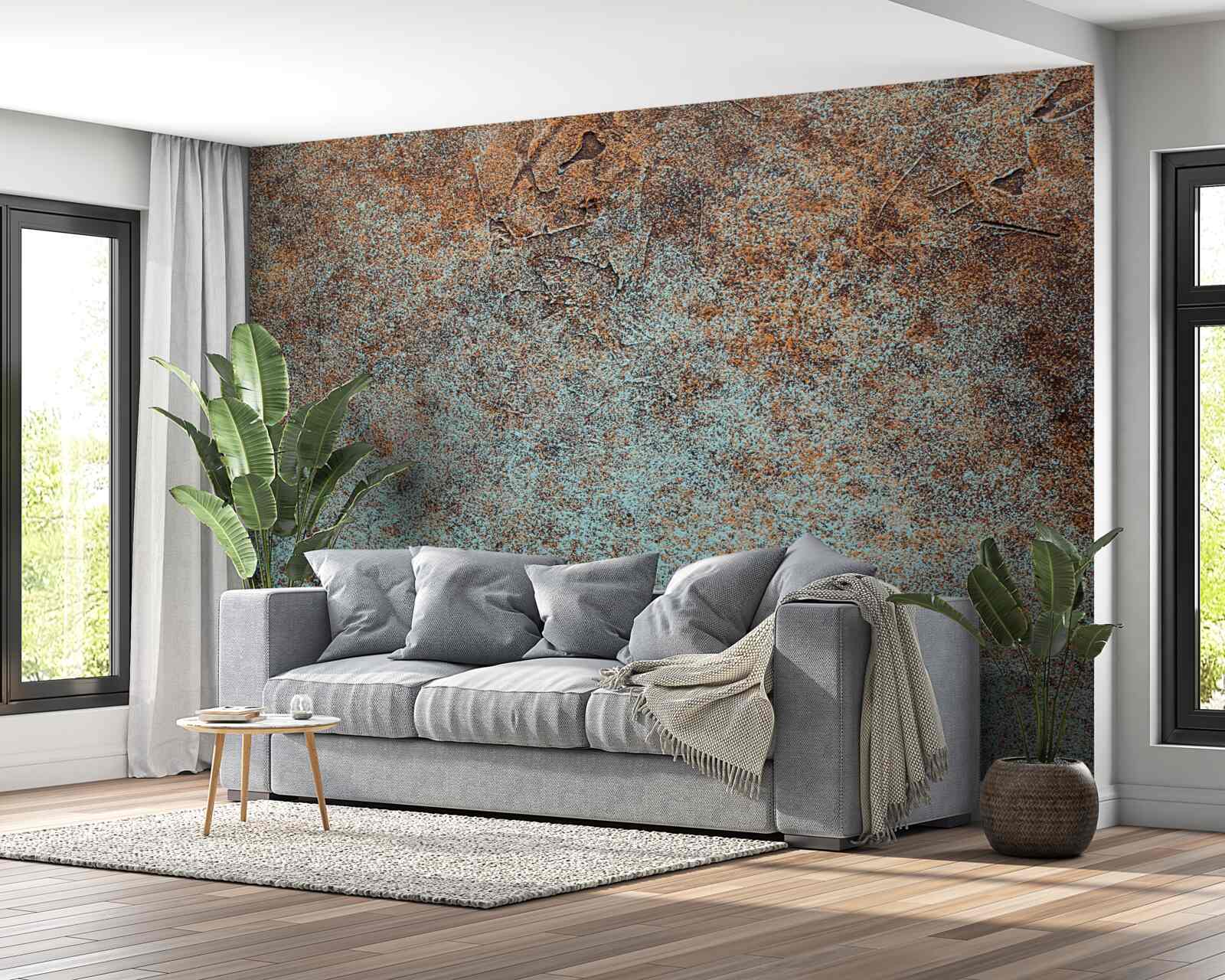 Fotobehang coating van donker geoxideerd ijzer