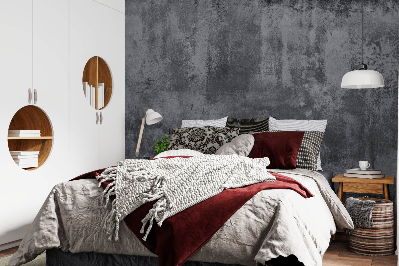 Fotobehang de muurtextuur is extreem donker