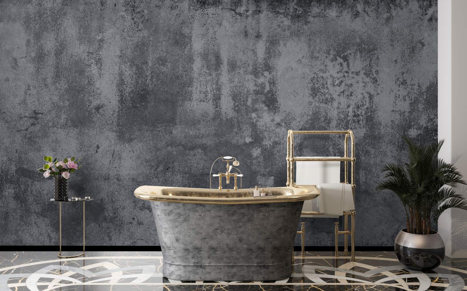 Fotobehang de muurtextuur is extreem donker