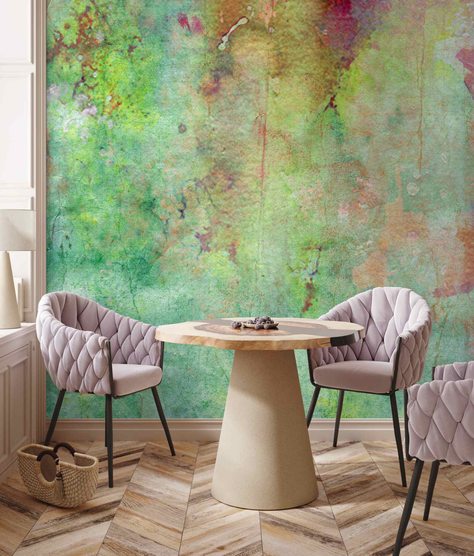 Fotobehang delicaat abstract schilderij