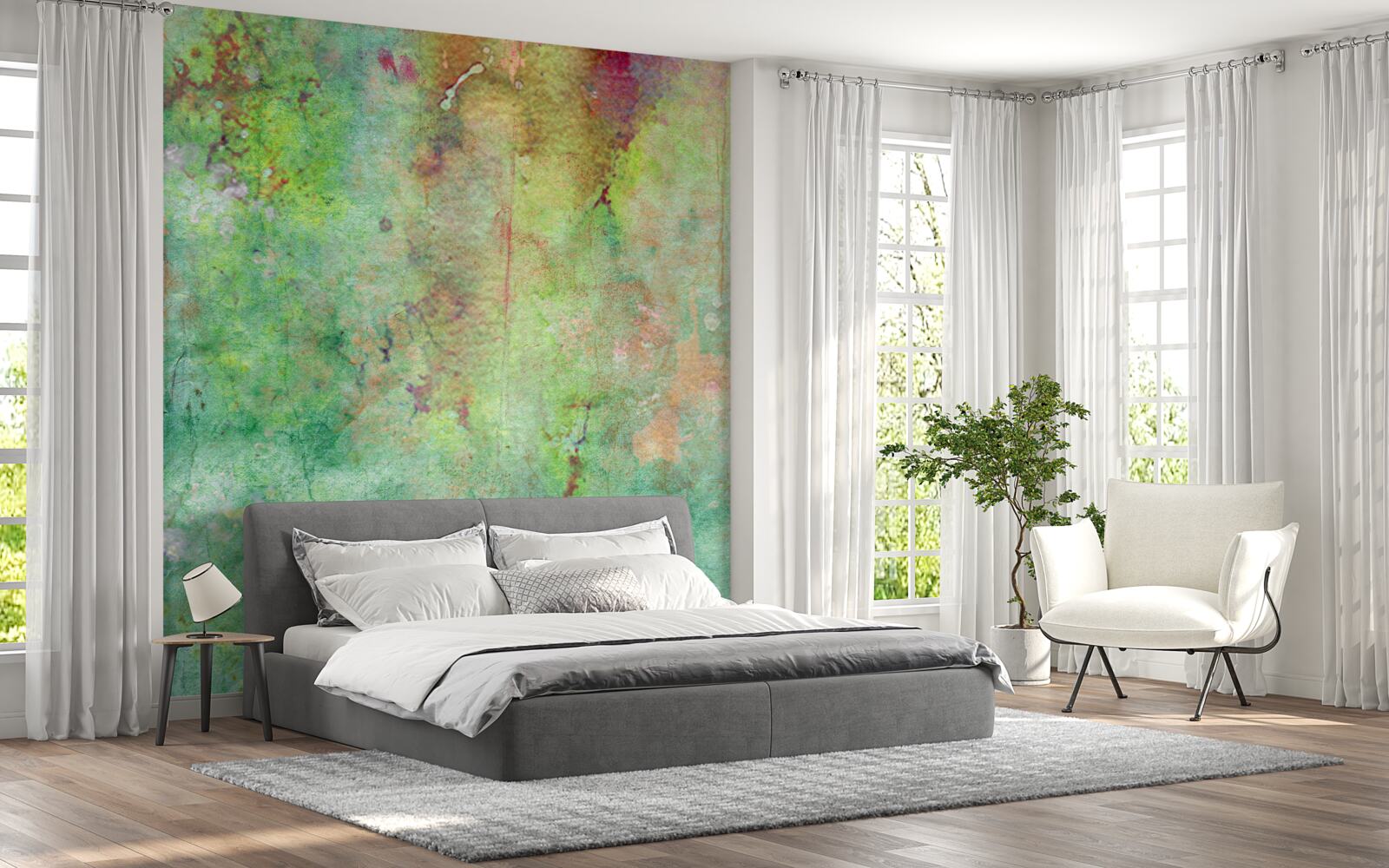 Fotobehang delicaat abstract schilderij