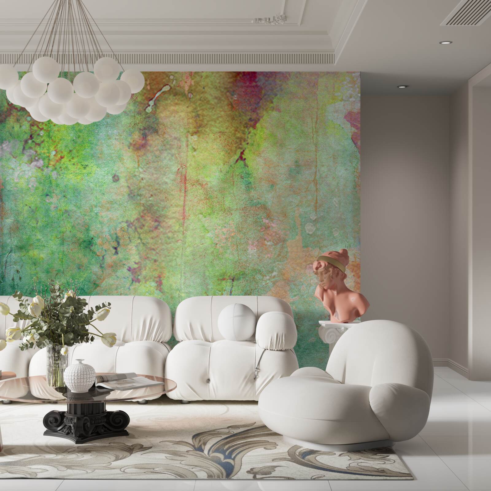 Fotobehang delicaat abstract schilderij