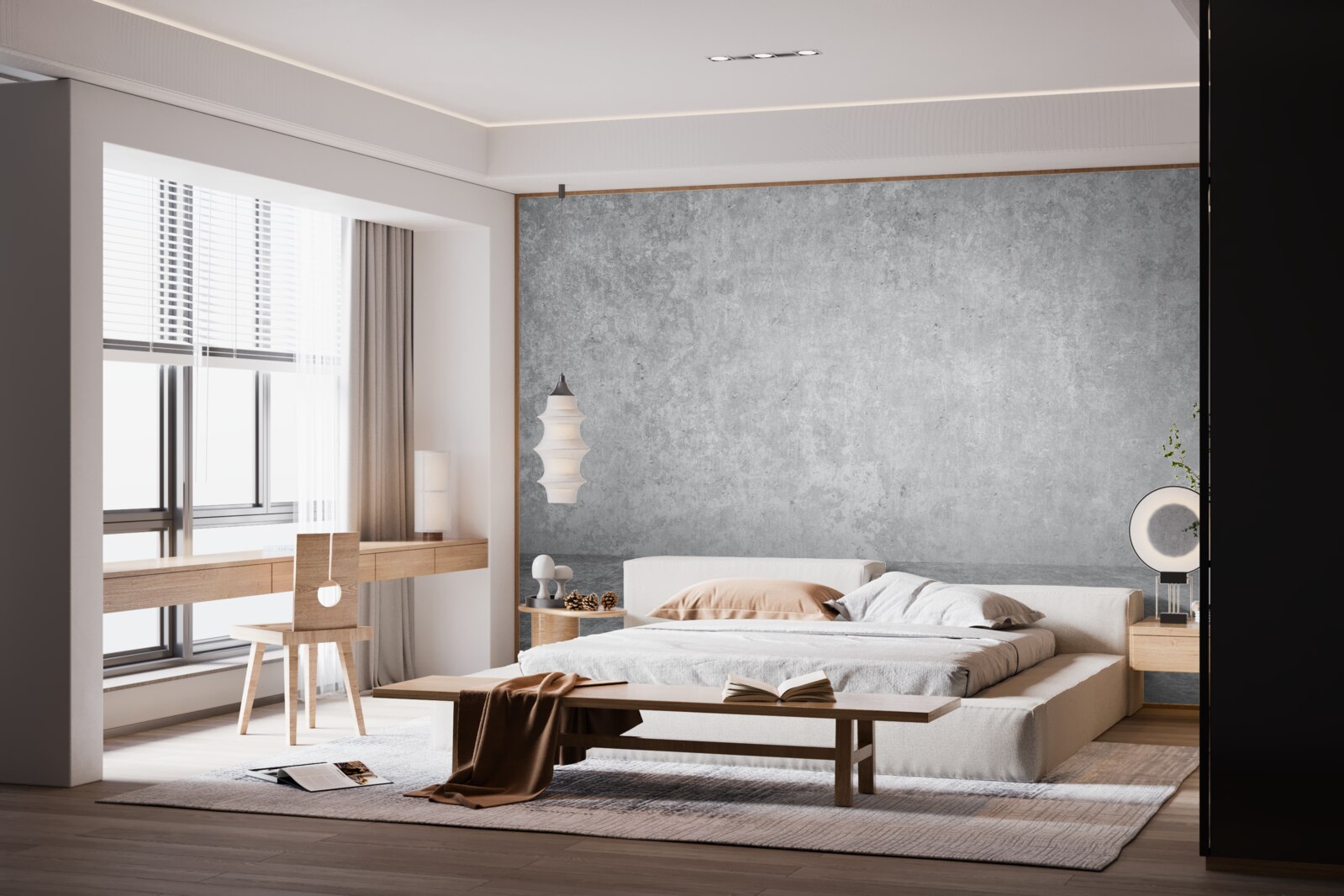 Fotobehang lichtgrijze betonnen muur