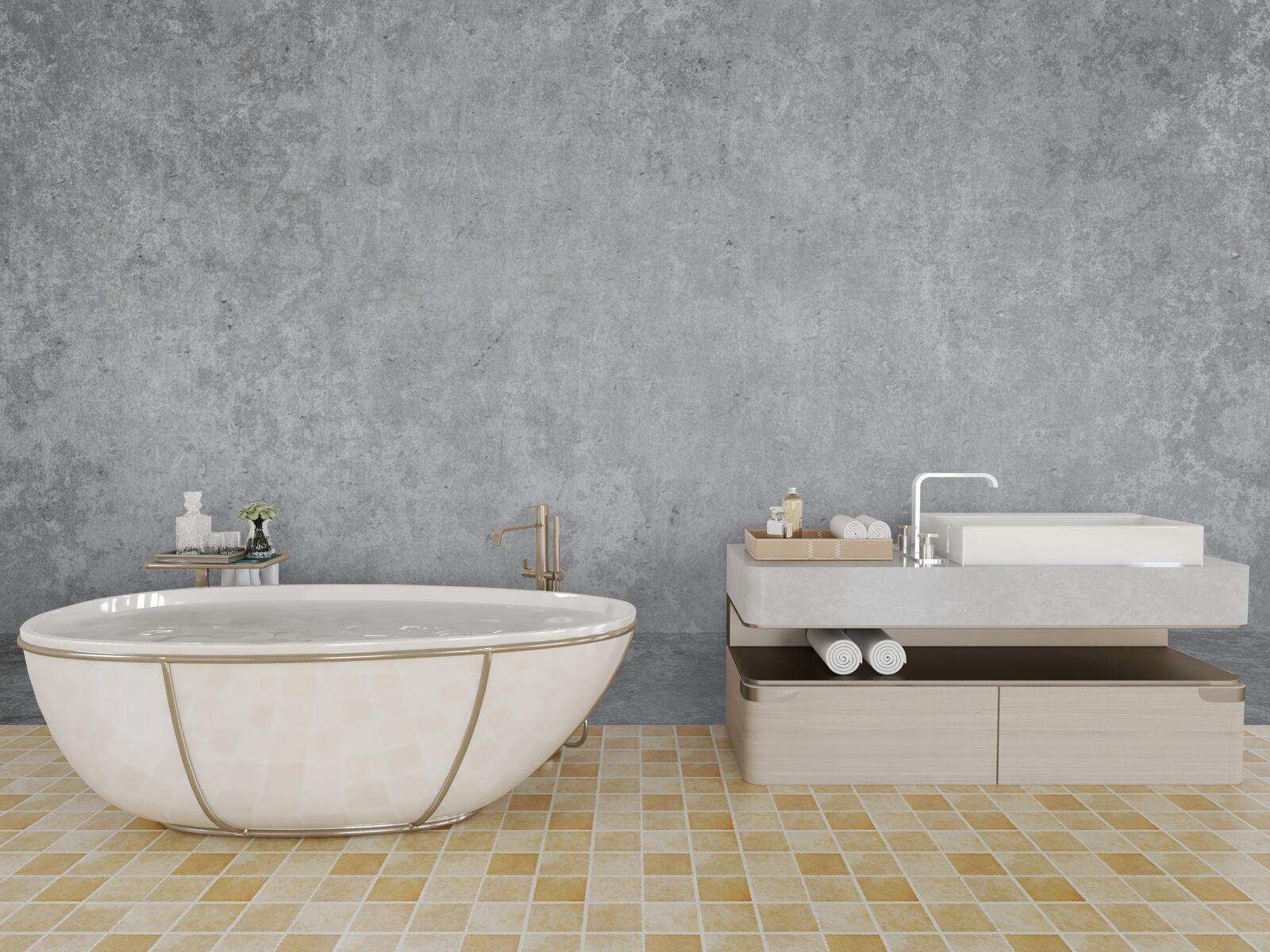 Fotobehang lichtgrijze betonnen muur