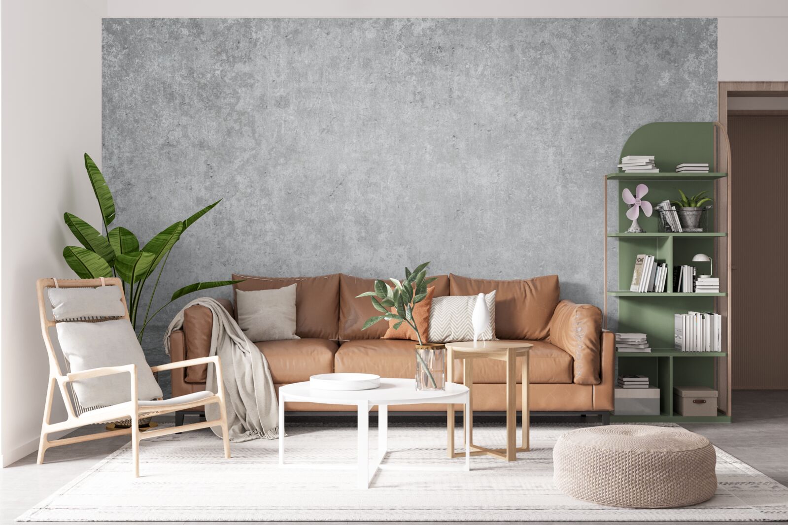 Fotobehang lichtgrijze betonnen muur