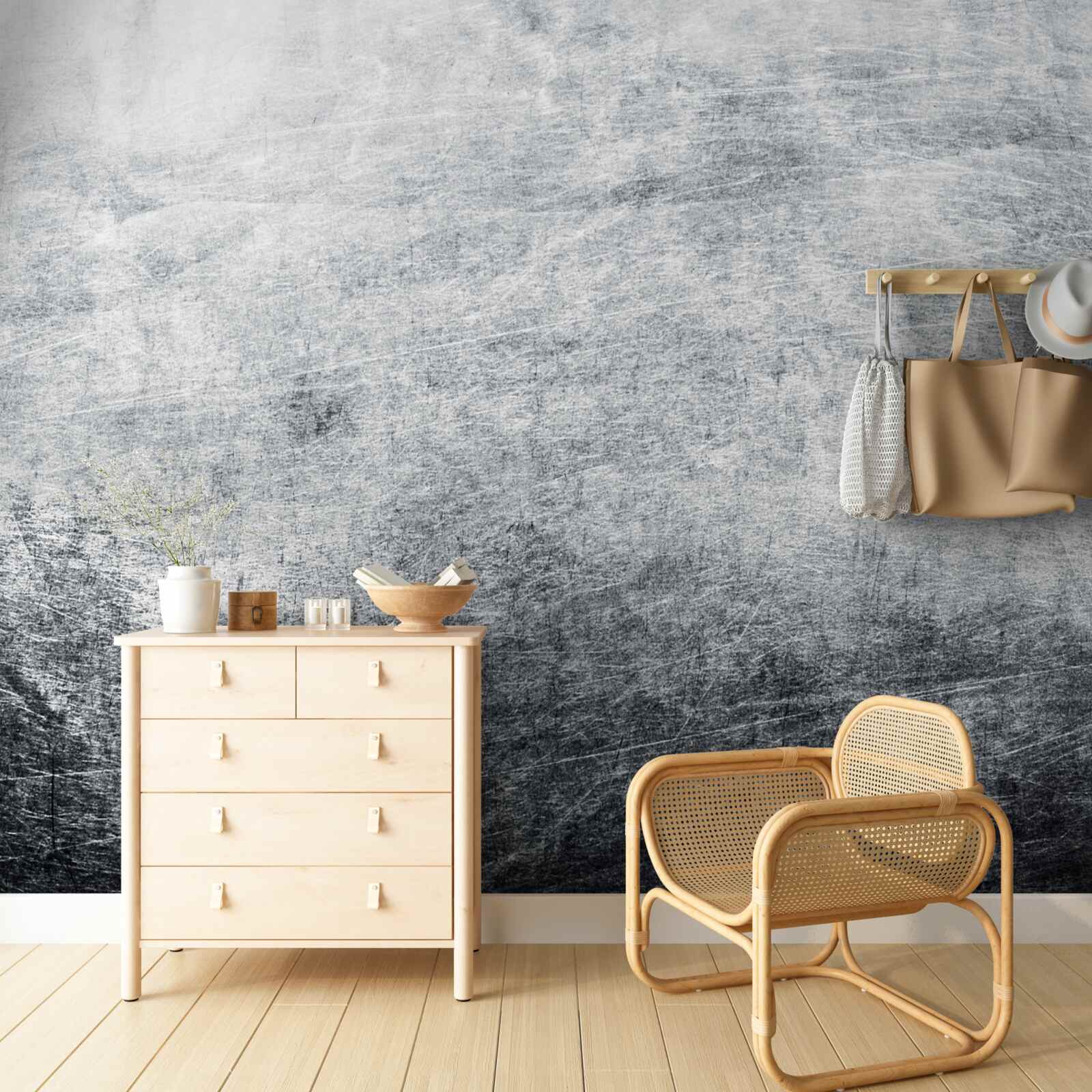 Fotobehang problematische grijze muur