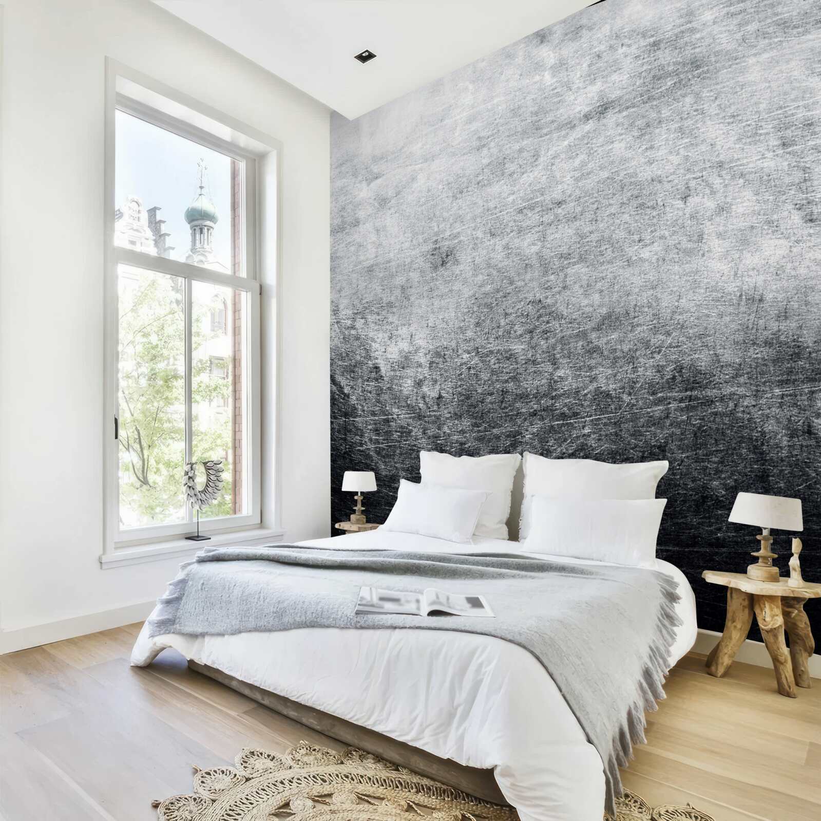 Fotobehang problematische grijze muur