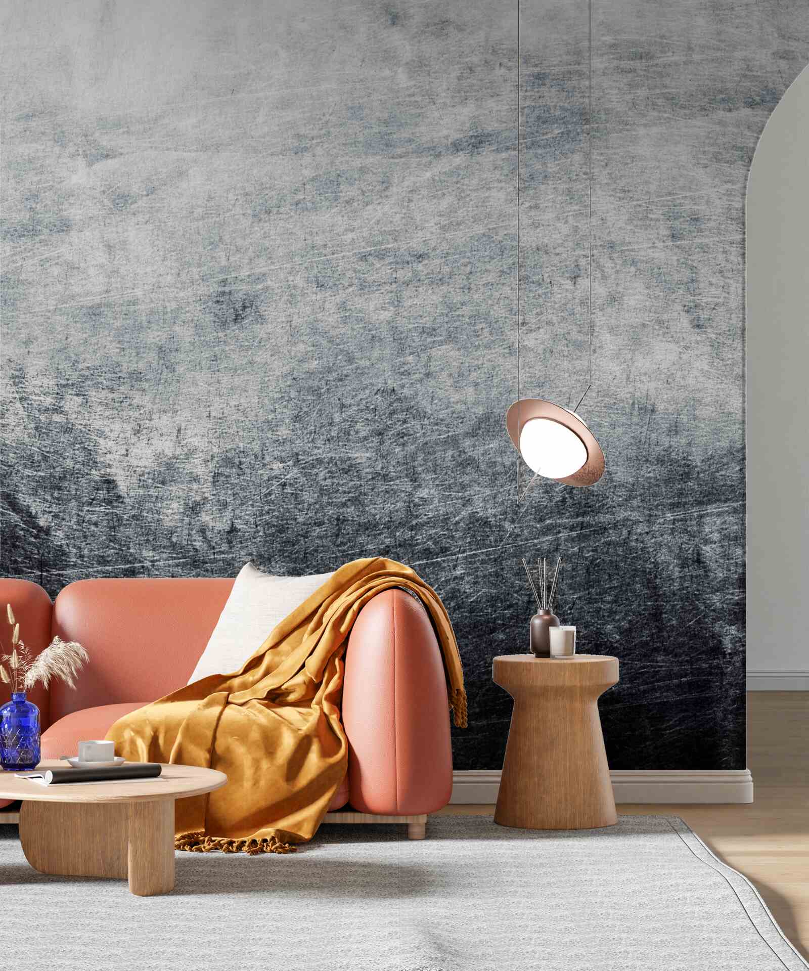 Fotobehang problematische grijze muur