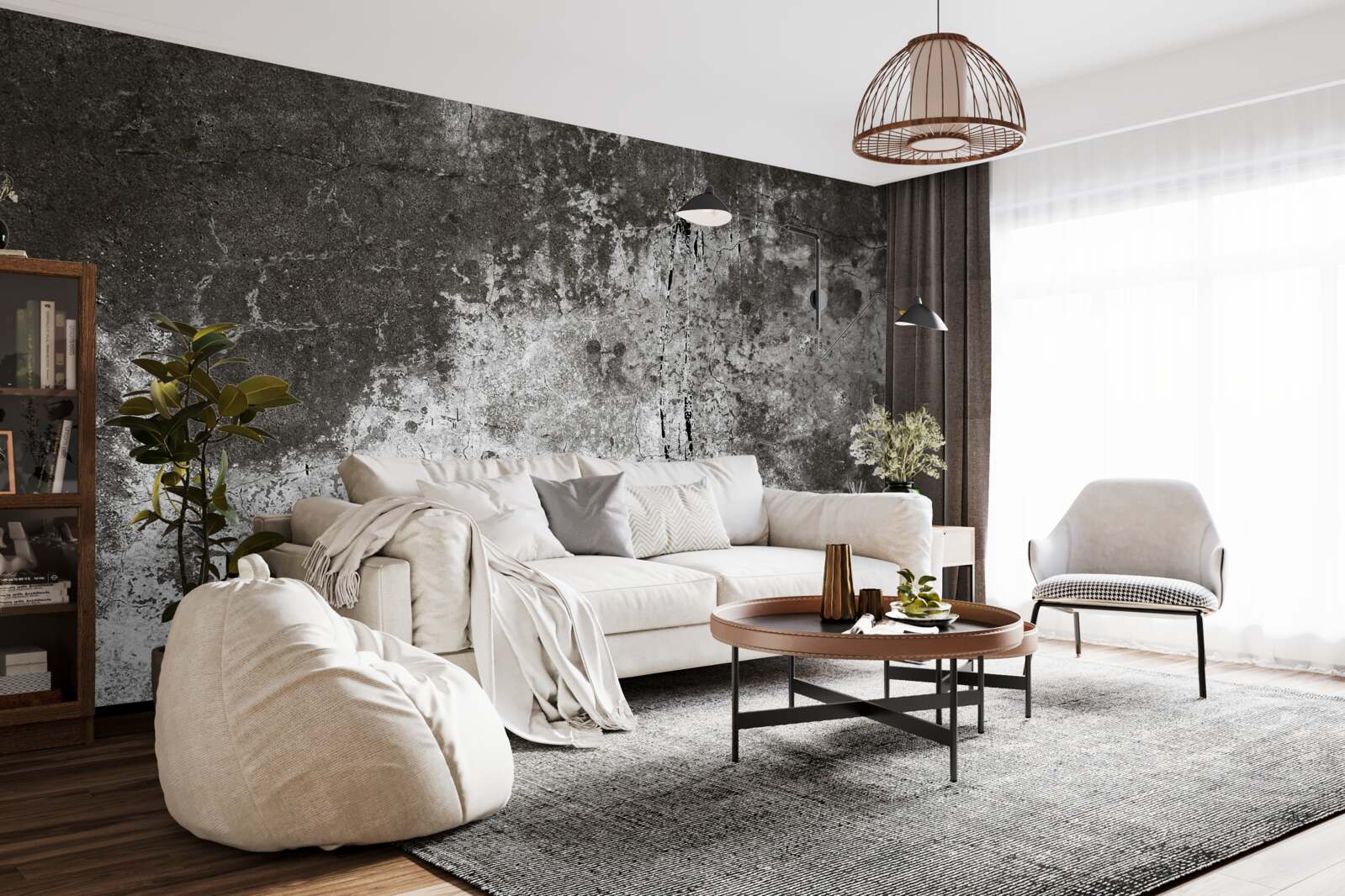 Fotobehang achtergrond van cement in grungestijl