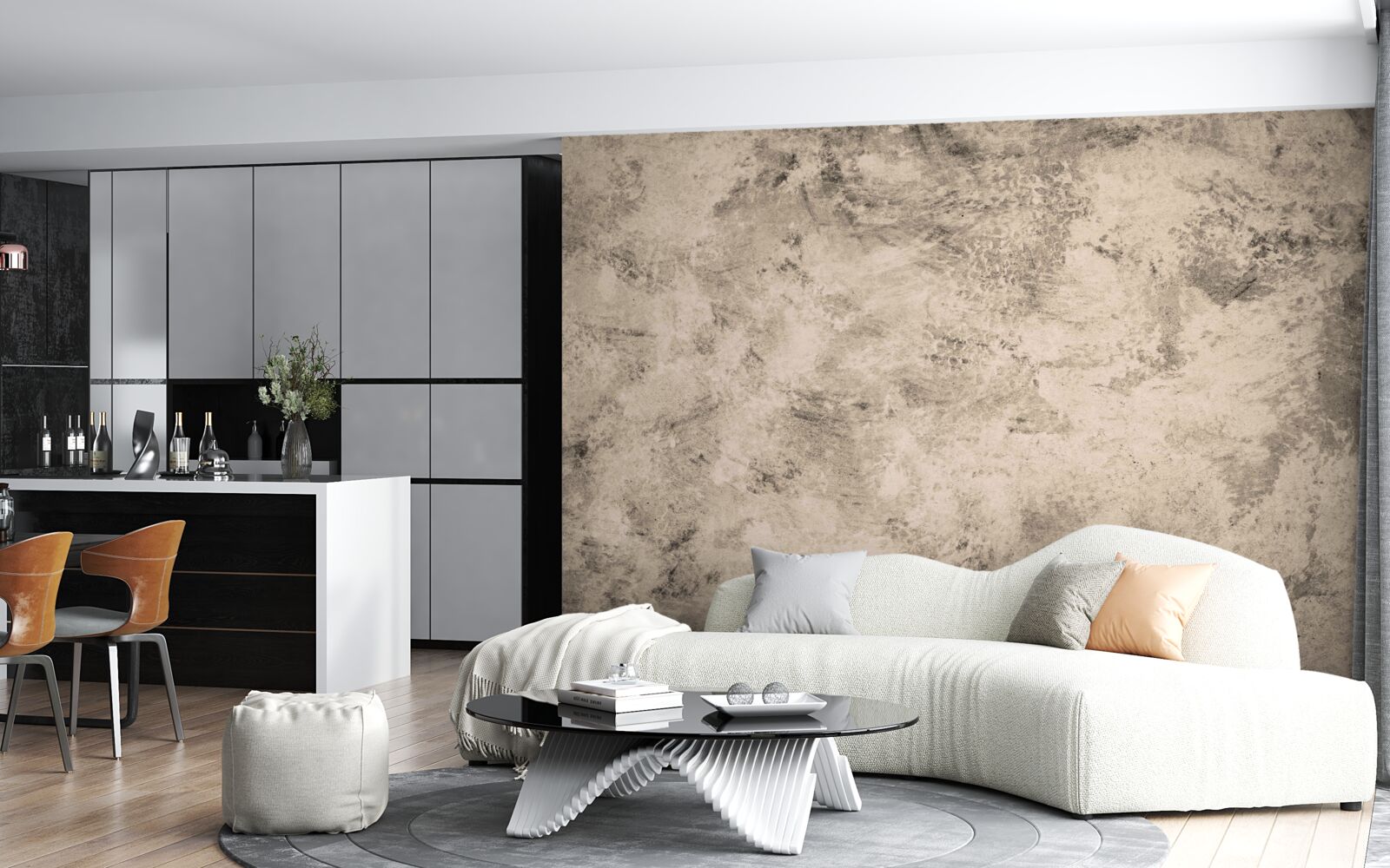 Fotobehang betonnen barrièreconstructie