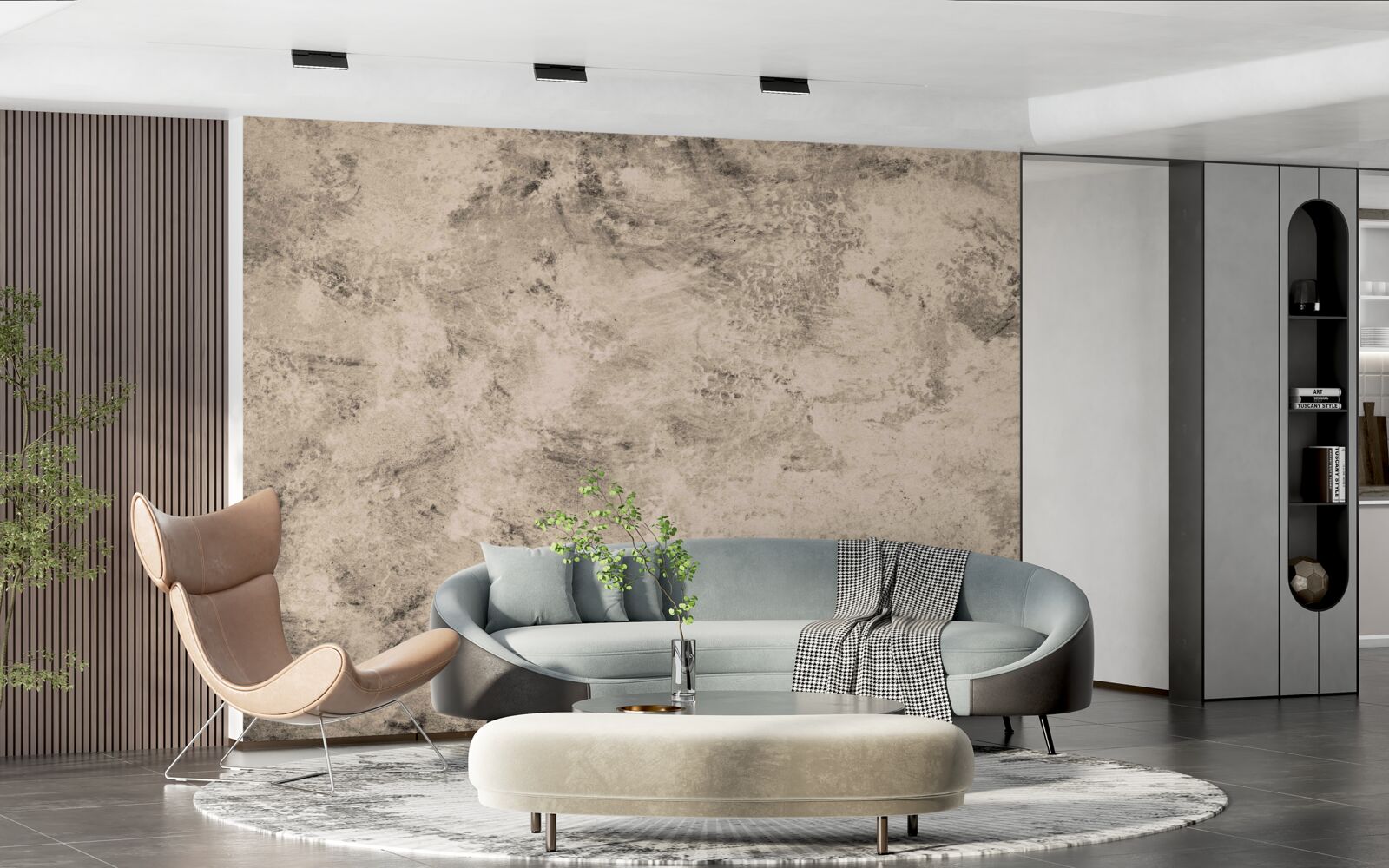 Fotobehang betonnen barrièreconstructie