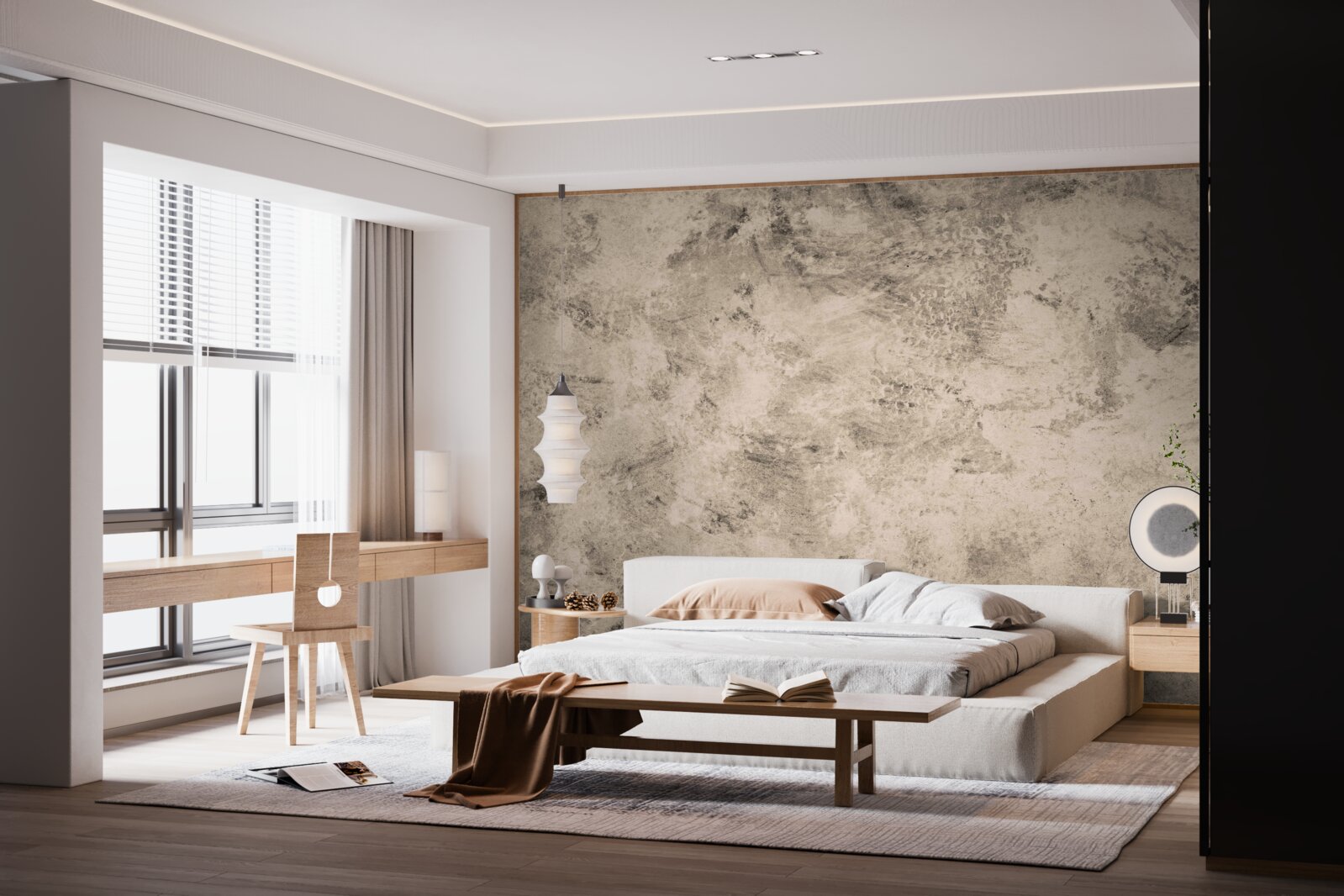 Fotobehang betonnen barrièreconstructie