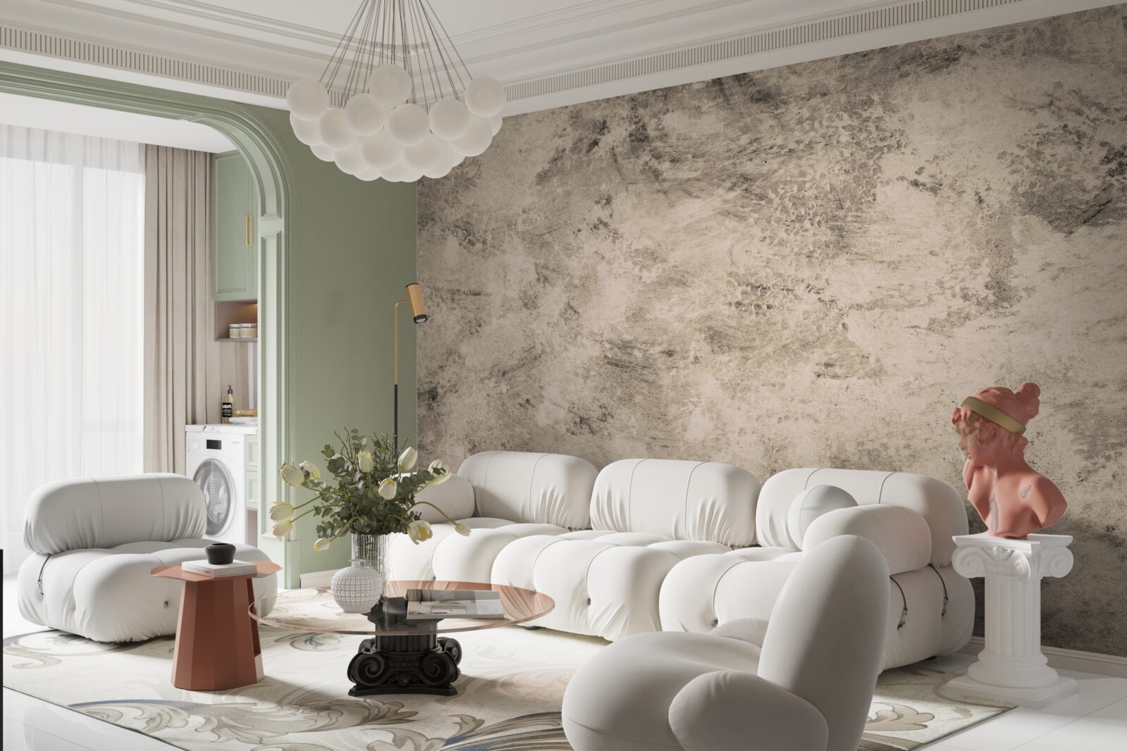 Fotobehang betonnen barrièreconstructie