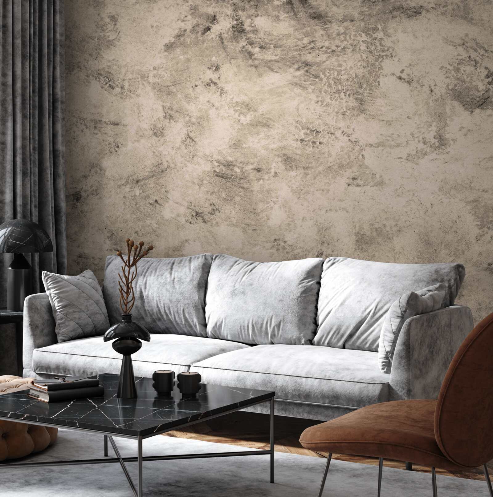 Fotobehang betonnen barrièreconstructie