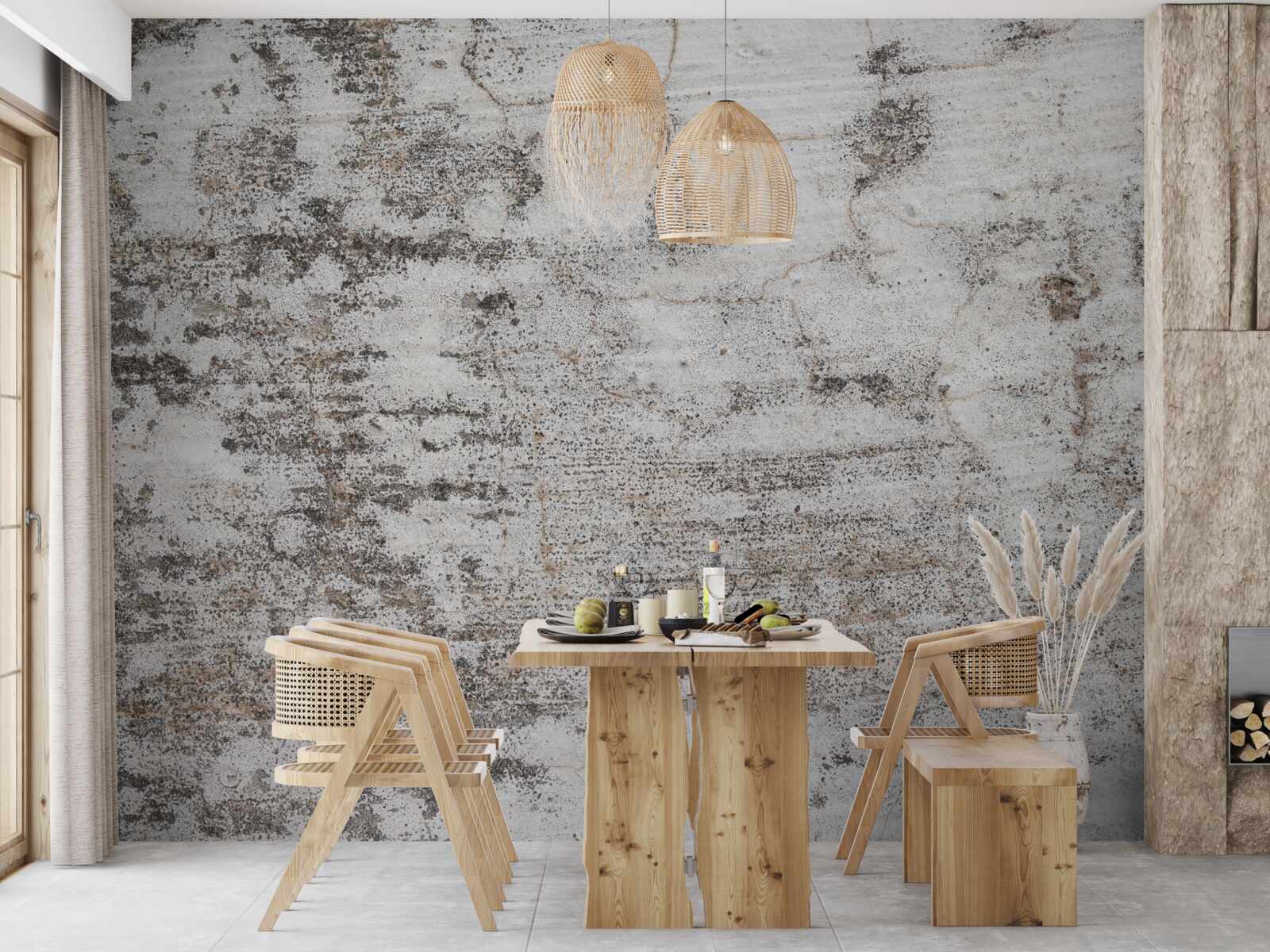 Fotobehang Sporen van afgesleten verf