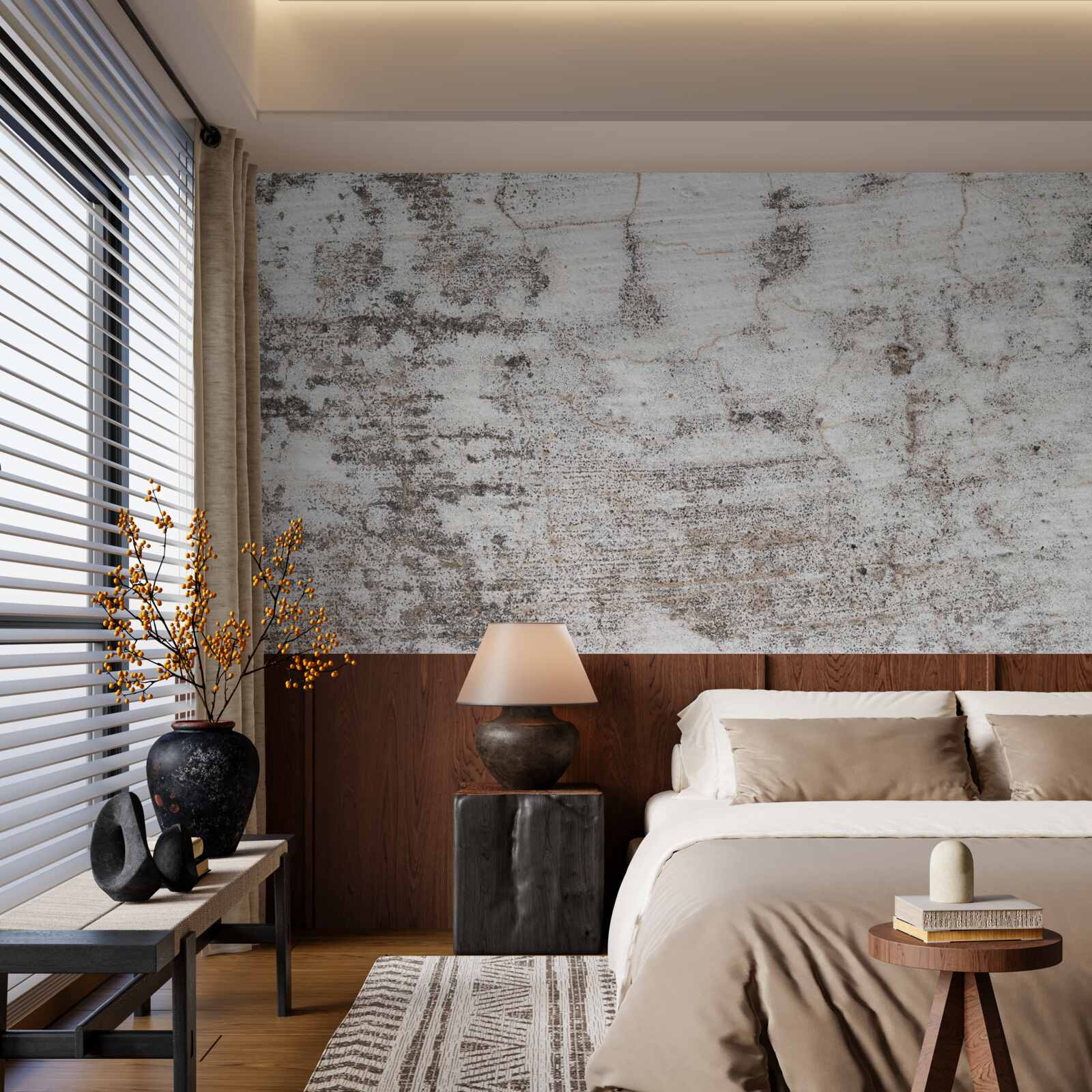 Fotobehang Sporen van afgesleten verf