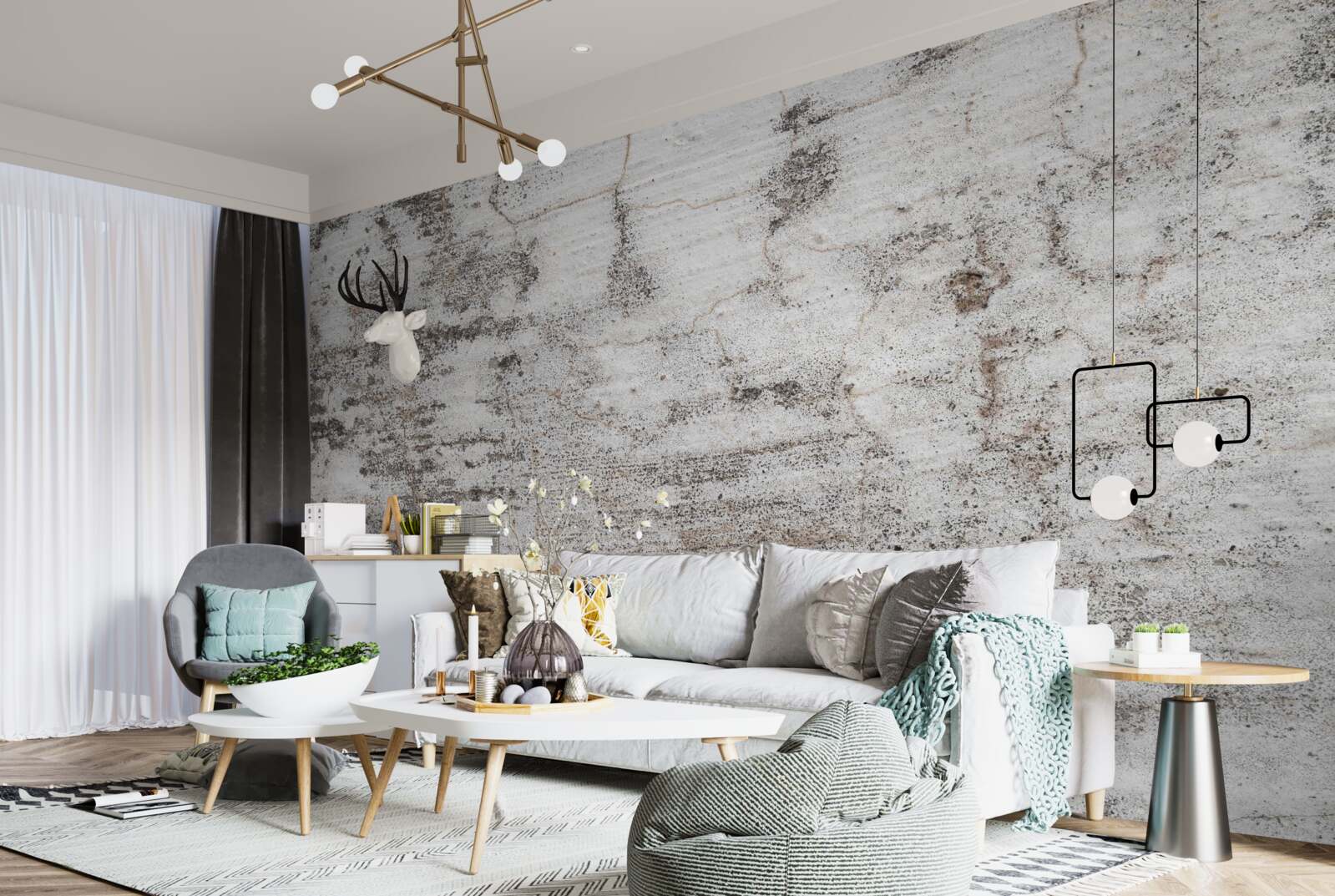 Fotobehang Sporen van afgesleten verf