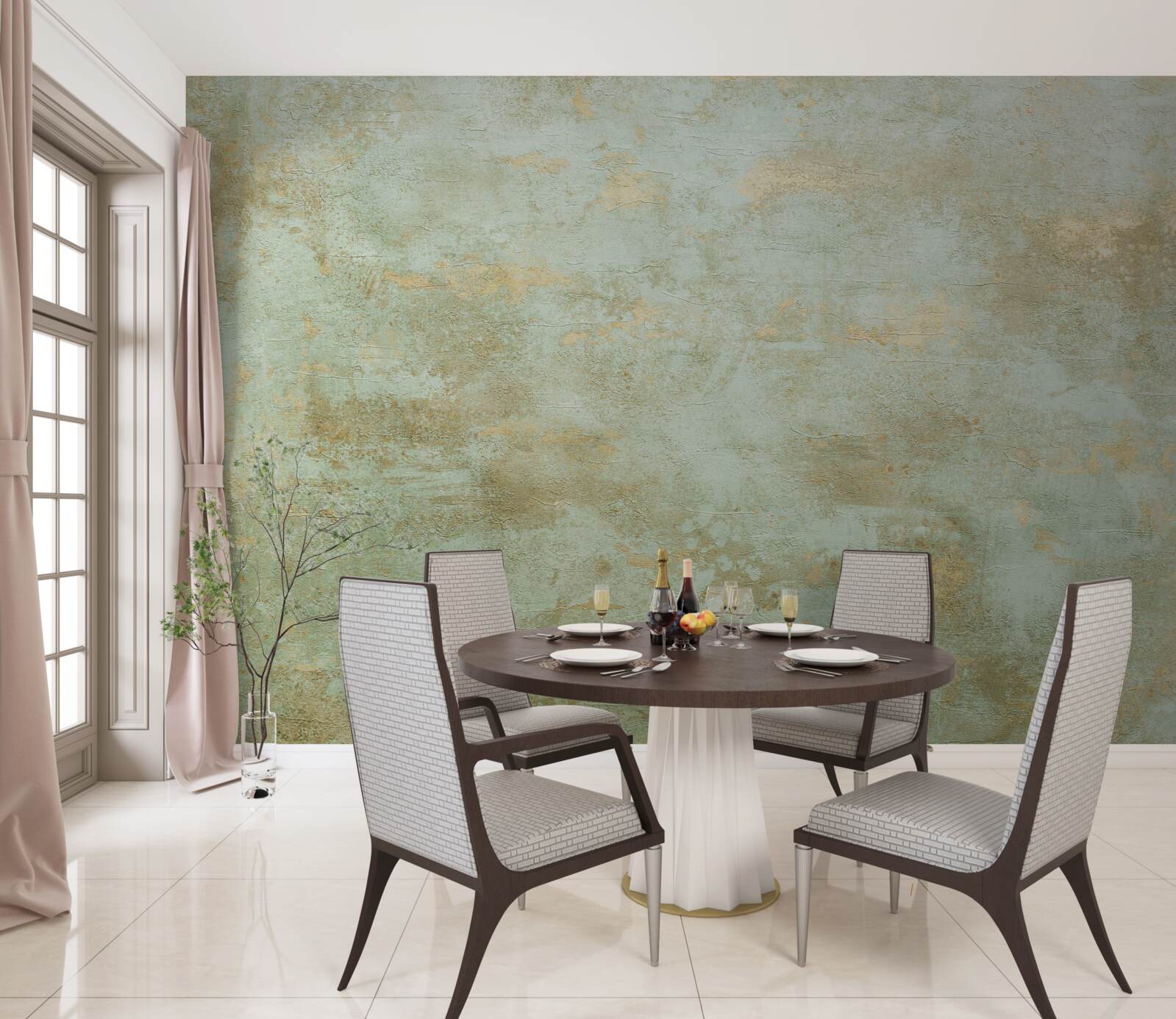 Fotobehang goud met kaki