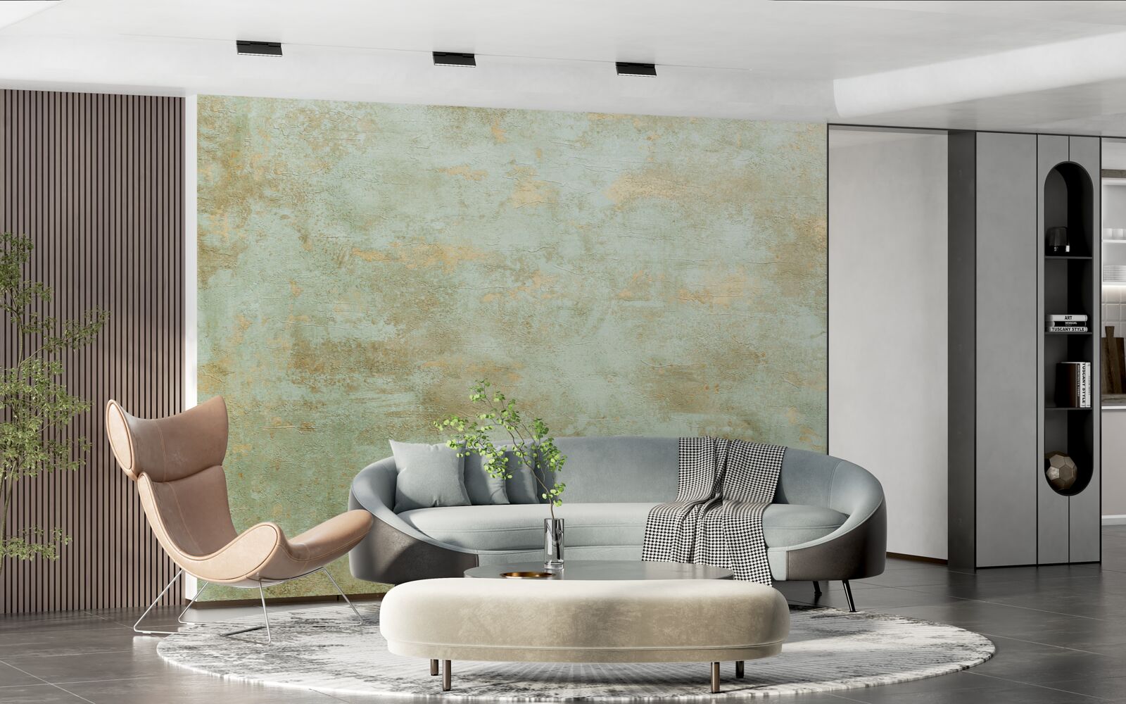 Fotobehang goud met kaki