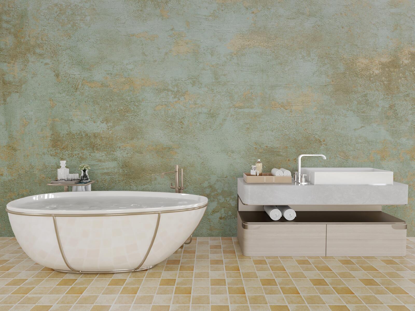 Fotobehang goud met kaki