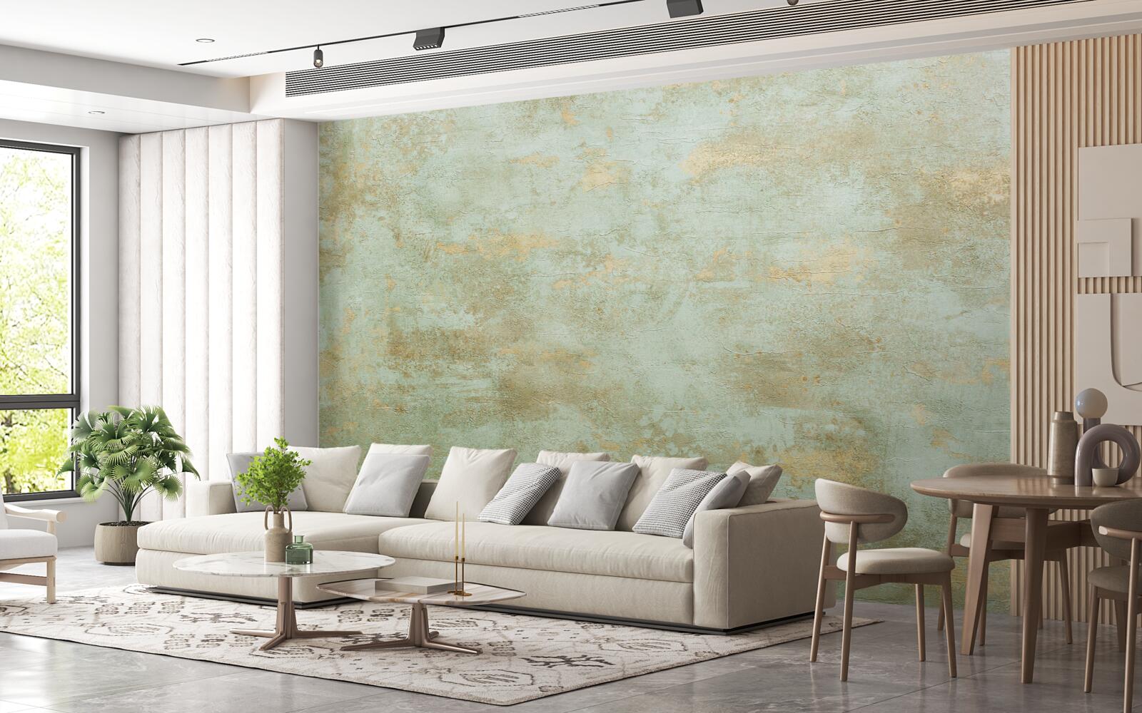 Fotobehang goud met kaki