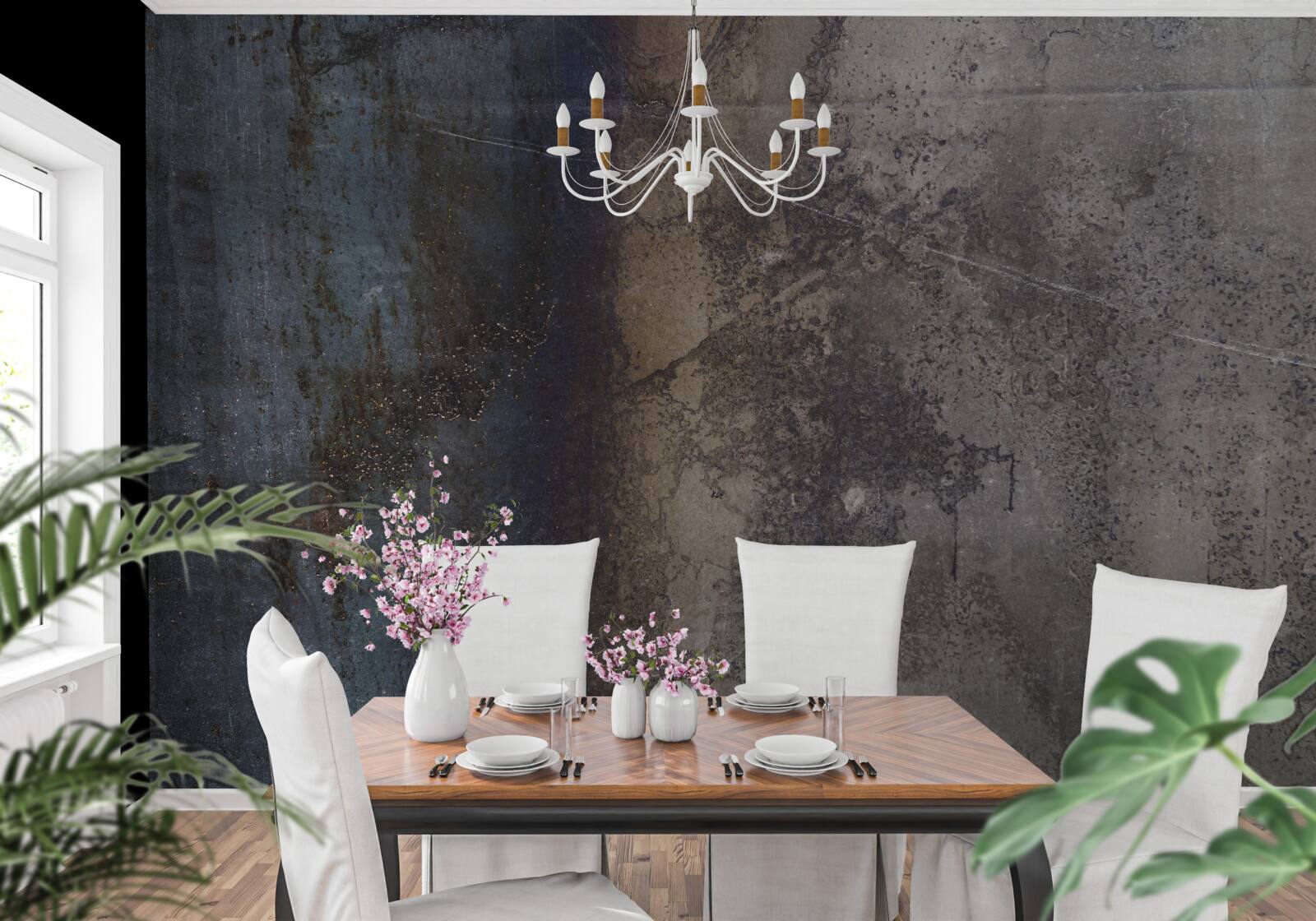 Fotobehang constructie van donker metaal