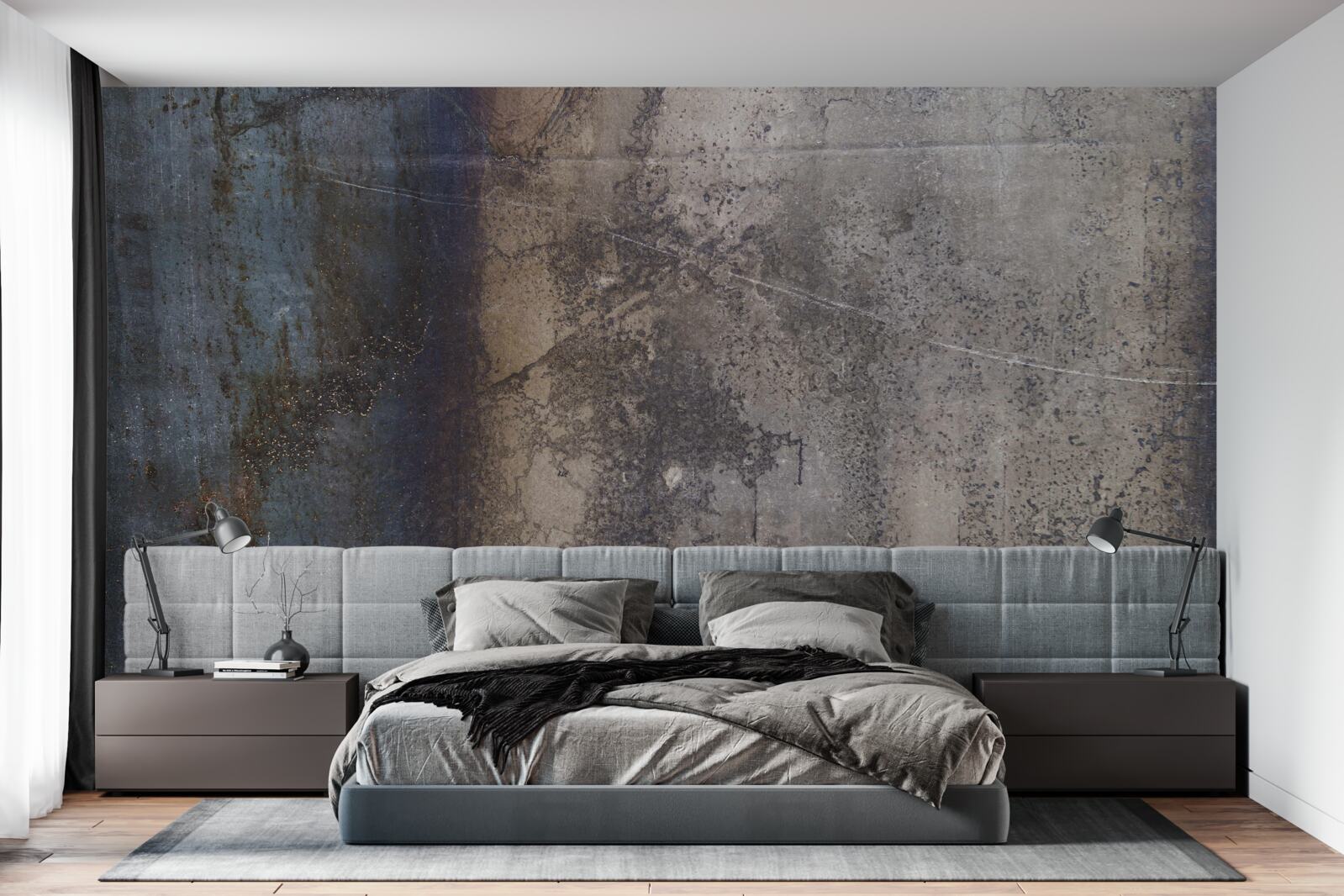 Fotobehang constructie van donker metaal