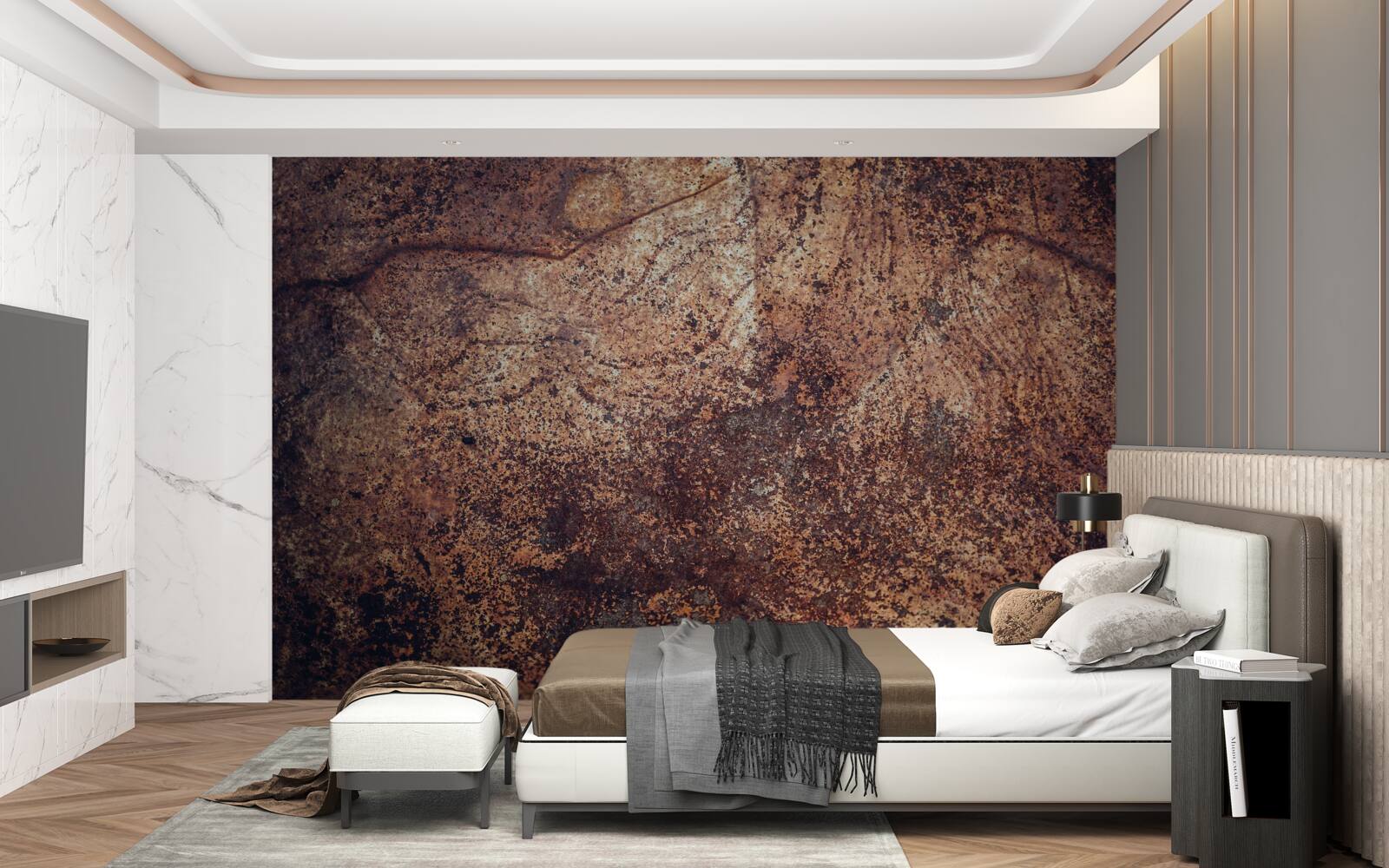 Fotobehang donkere roestplekken