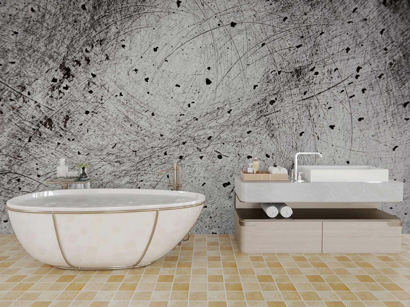 Fotobehang donkergrijs beton