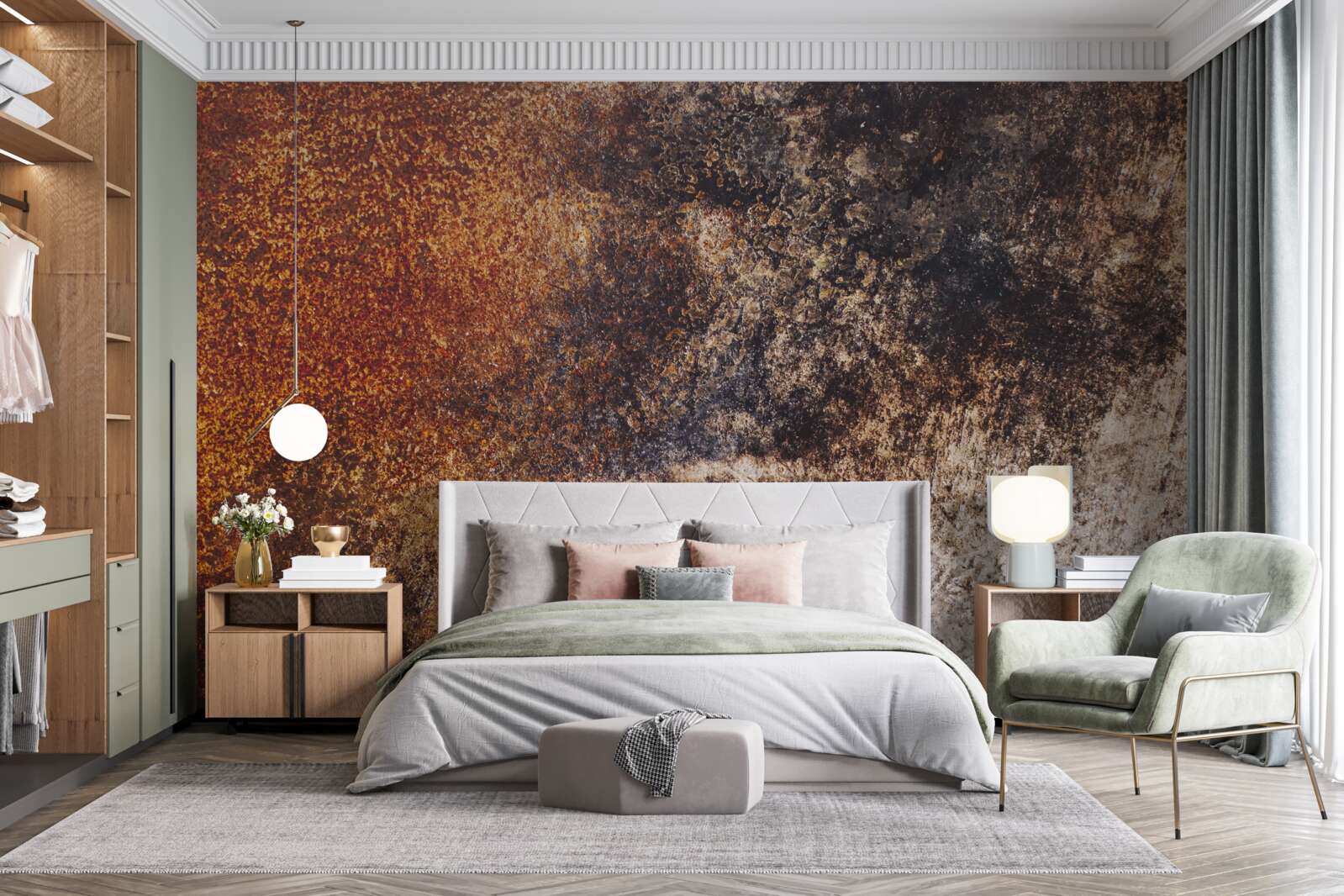 Fotobehang achtergrond met roestige grungetinten