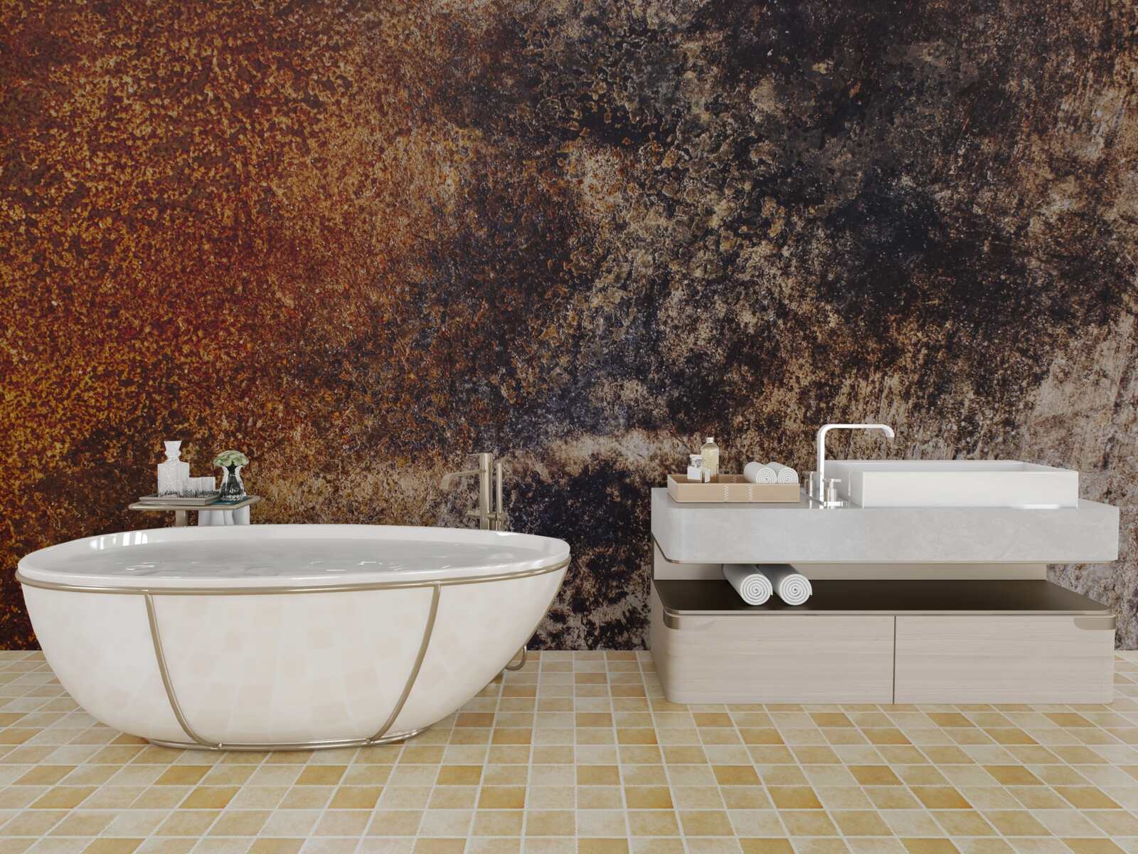 Fotobehang achtergrond met roestige grungetinten