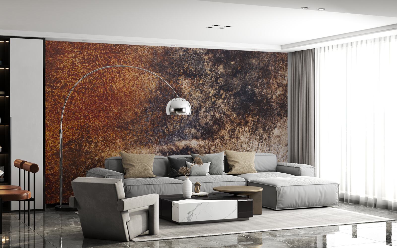 Fotobehang achtergrond met roestige grungetinten