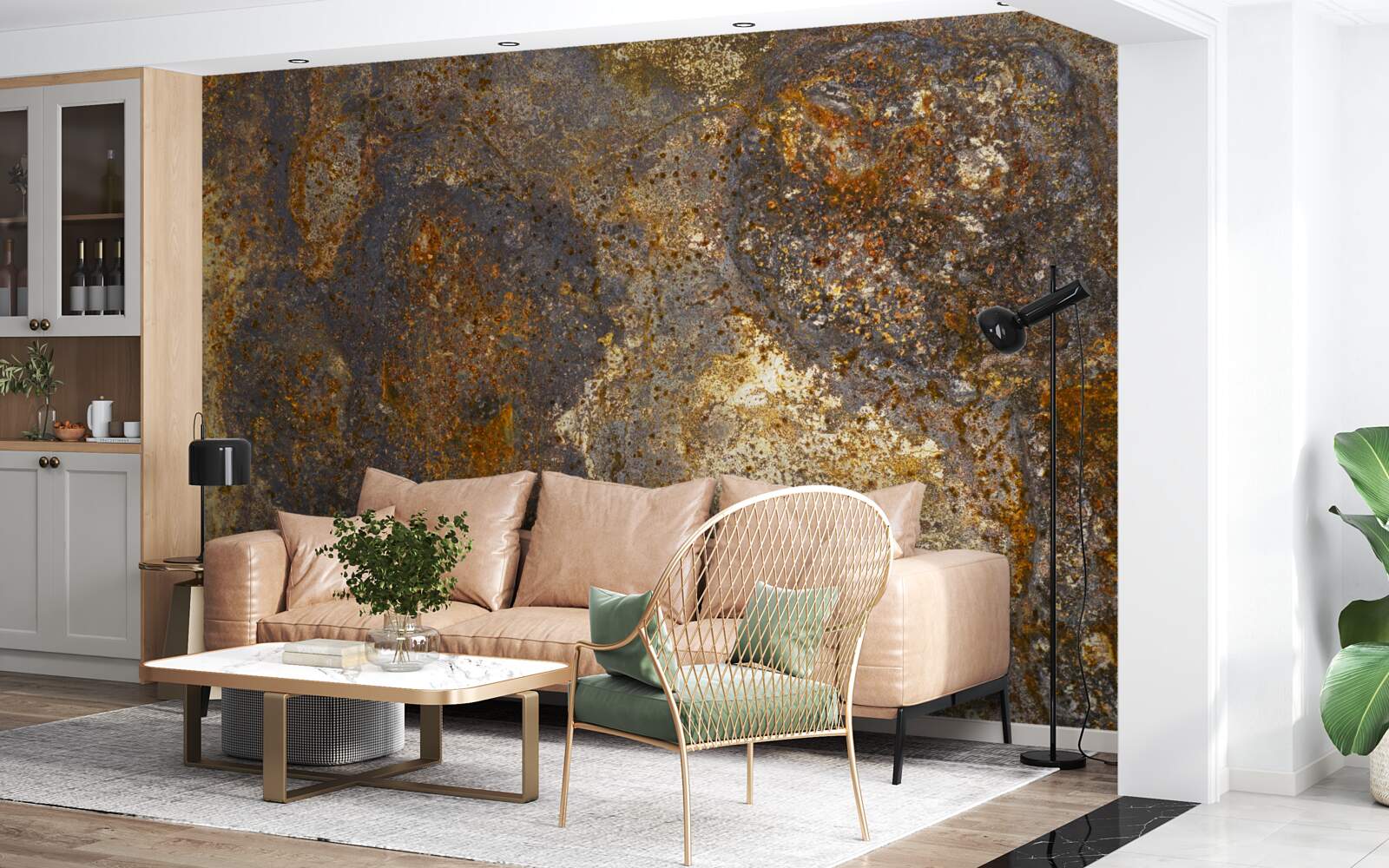 Fotobehang verf die gebarsten is en begint af te bladderen