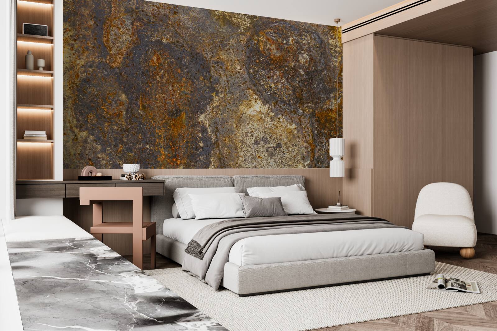 Fotobehang verf die gebarsten is en begint af te bladderen