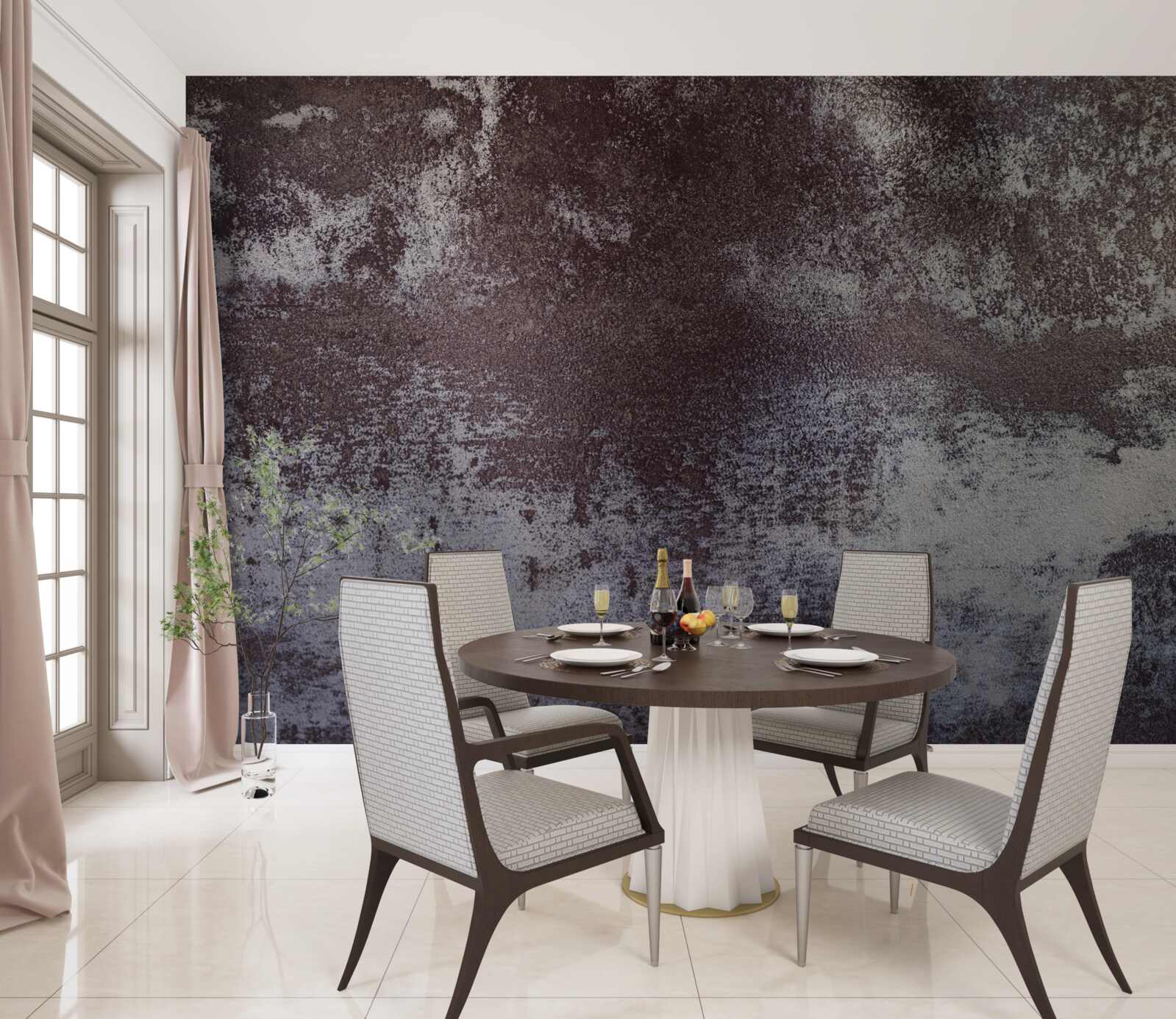 Fotobehang grijs metaal in vintage stijl