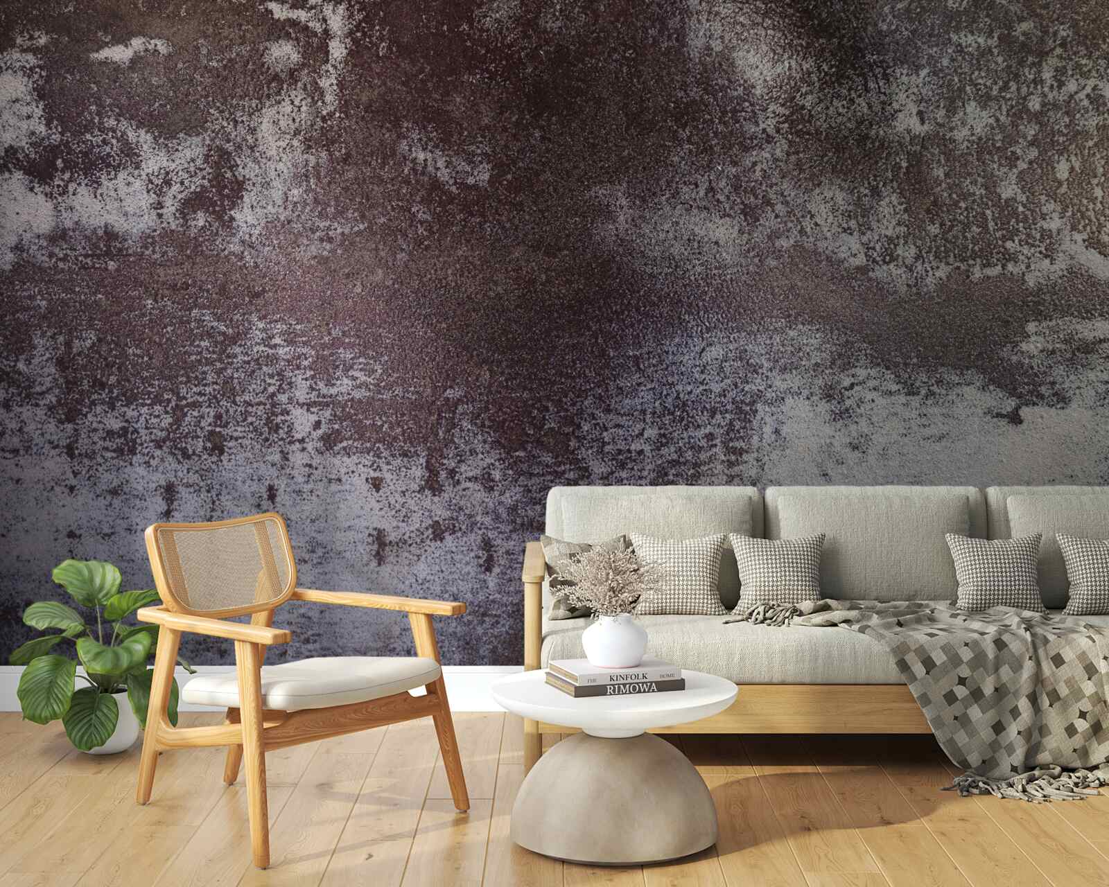 Fotobehang grijs metaal in vintage stijl