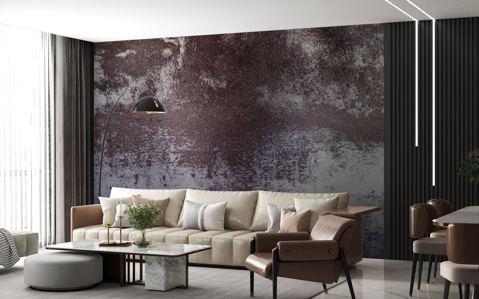 Fotobehang grijs metaal in vintage stijl