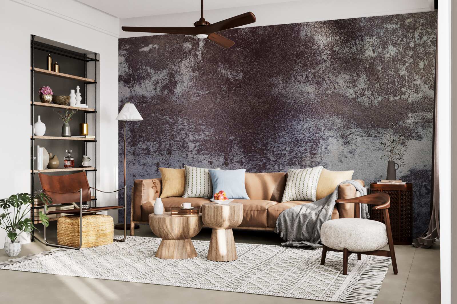 Fotobehang grijs metaal in vintage stijl