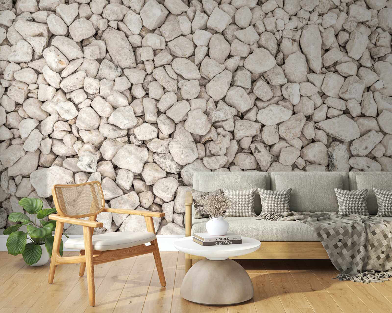 Fotobehang Wit grind van verschillende grootte