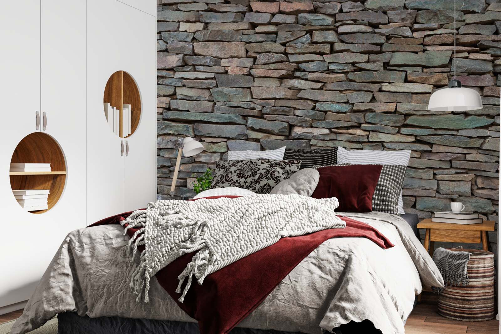 Fotobehang leggen van stenen in de lengterichting