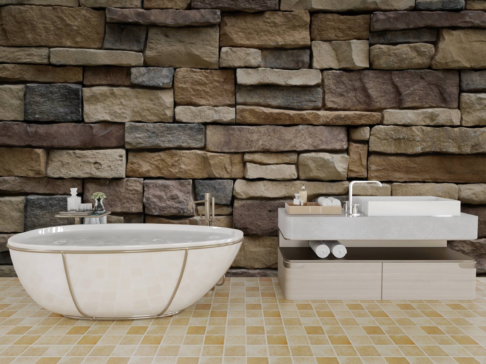 Fotobehang vier zandsteenopties