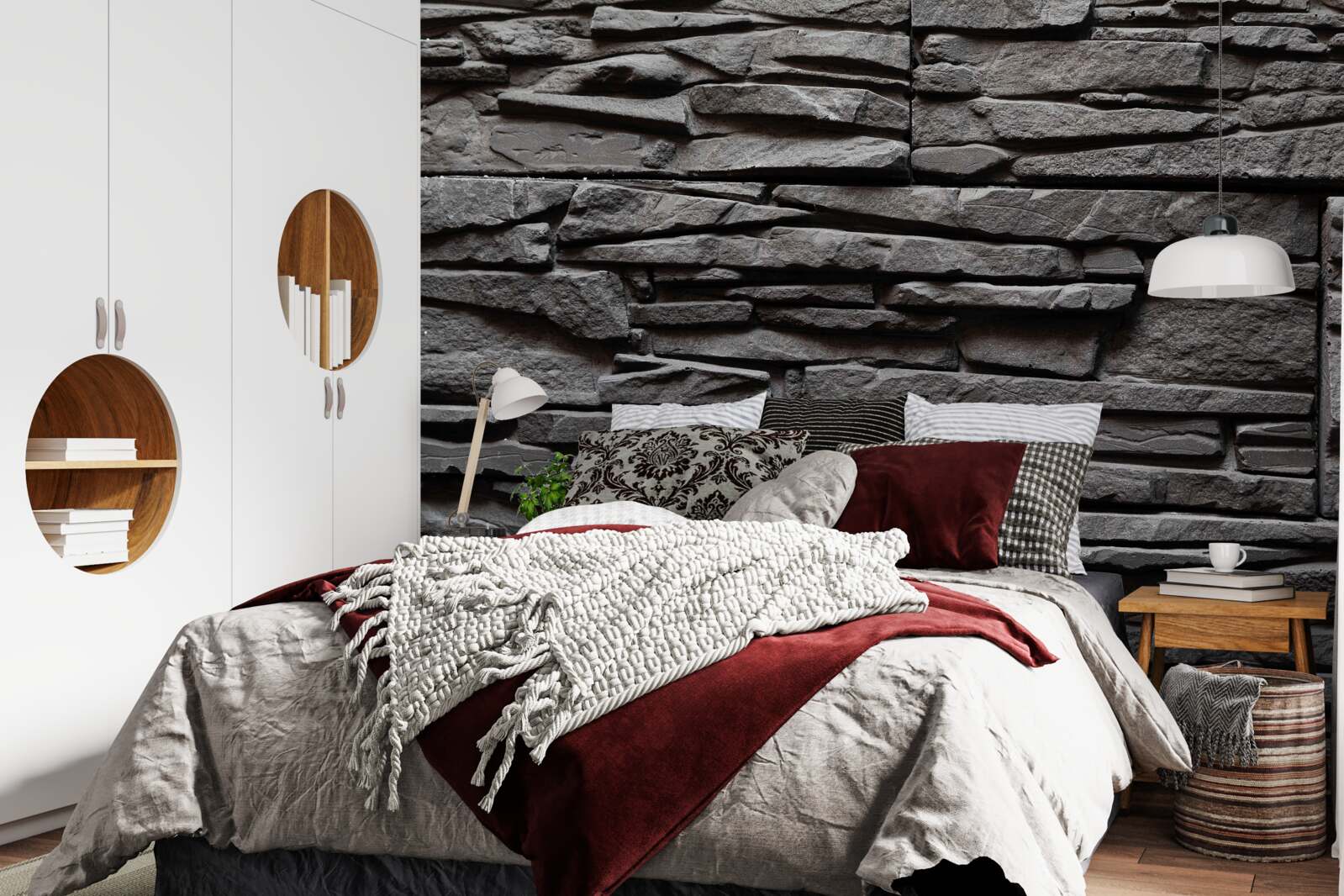 Fotobehang donkergrijze langwerpige steen