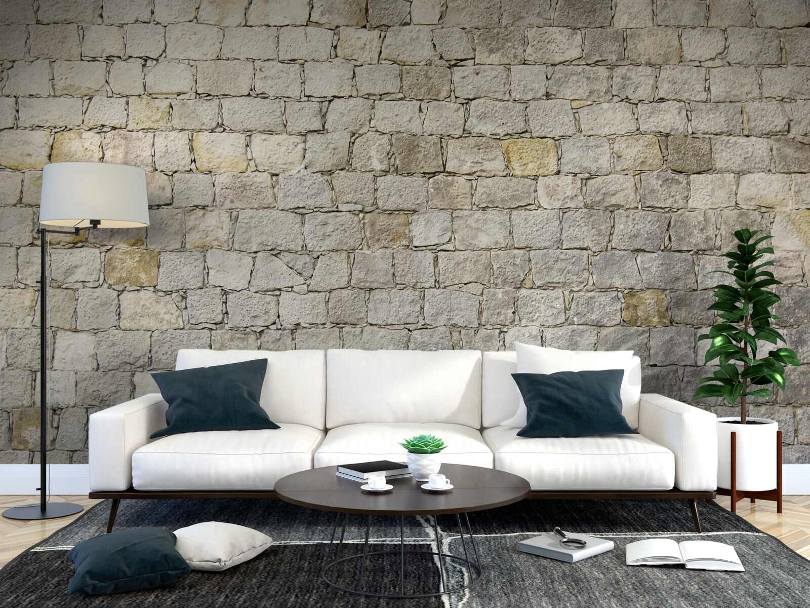 Fotobehang herstel van het uiterlijk van een bakstenen muur